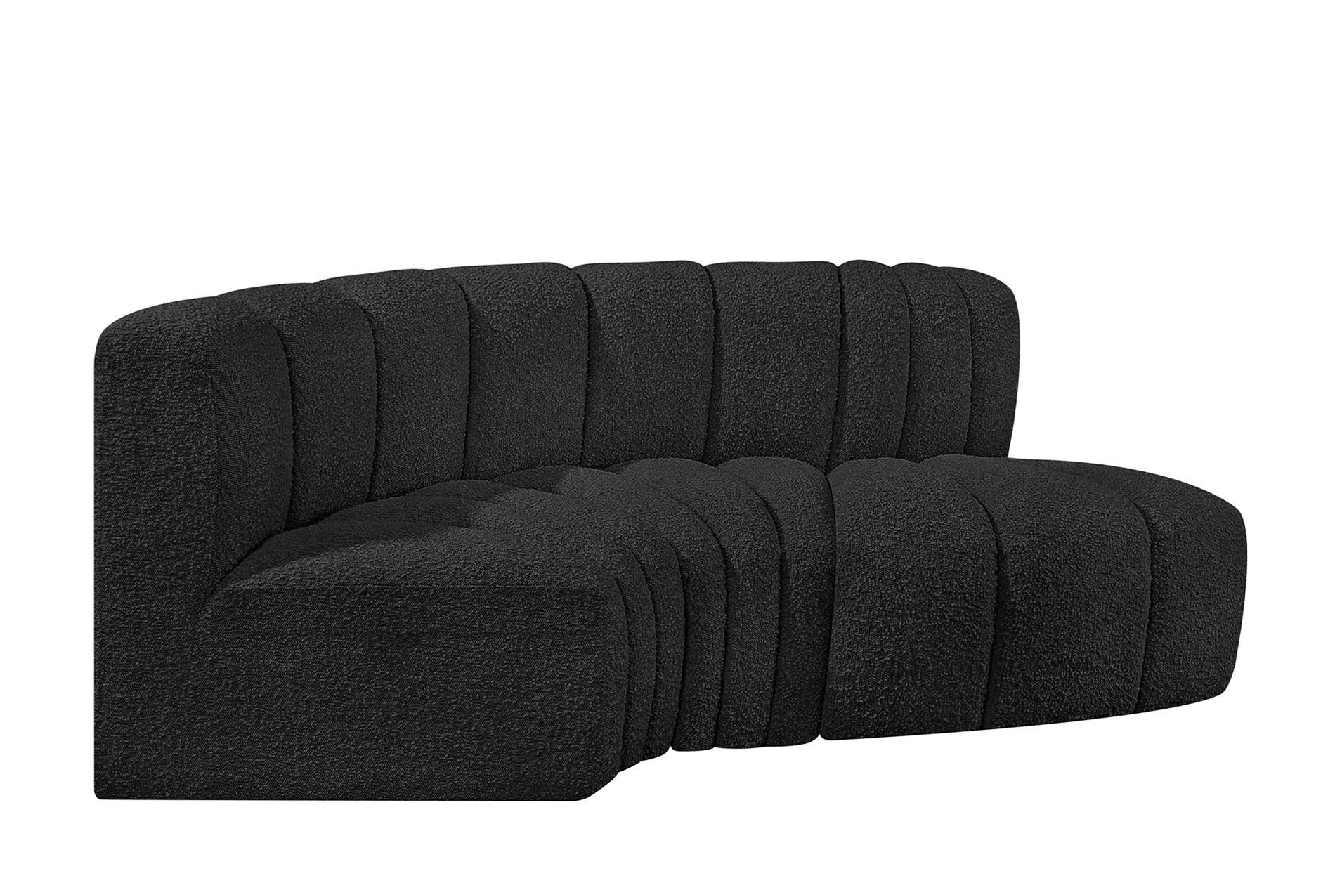 

    
Black Boucle Channel Tufted Modular Sectional ARC 102Black-S3D Meridian Modern
