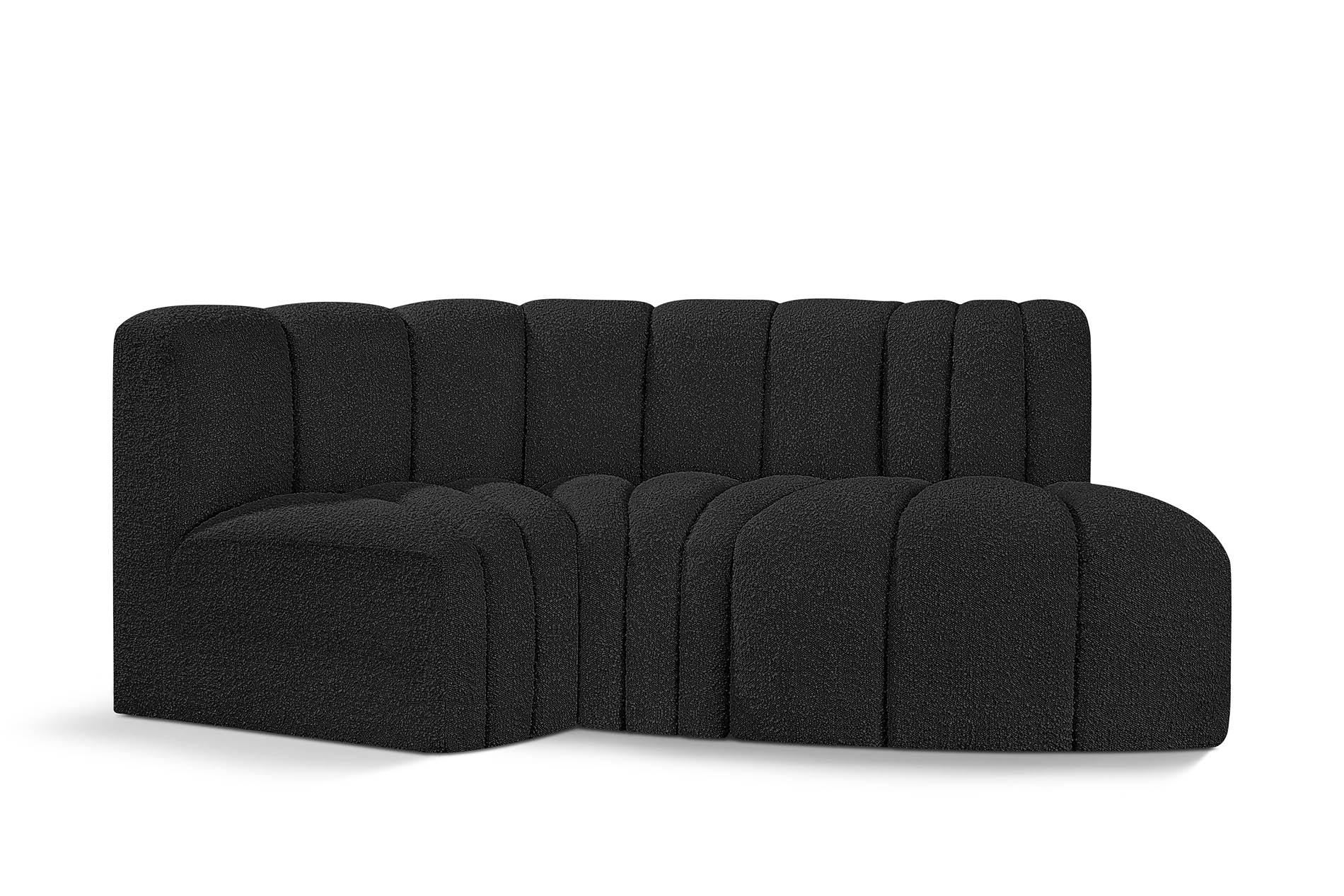 

        
Meridian Furniture ARC 102Black-S3D Modular Sectional Sofa Black Boucle 094308297200
