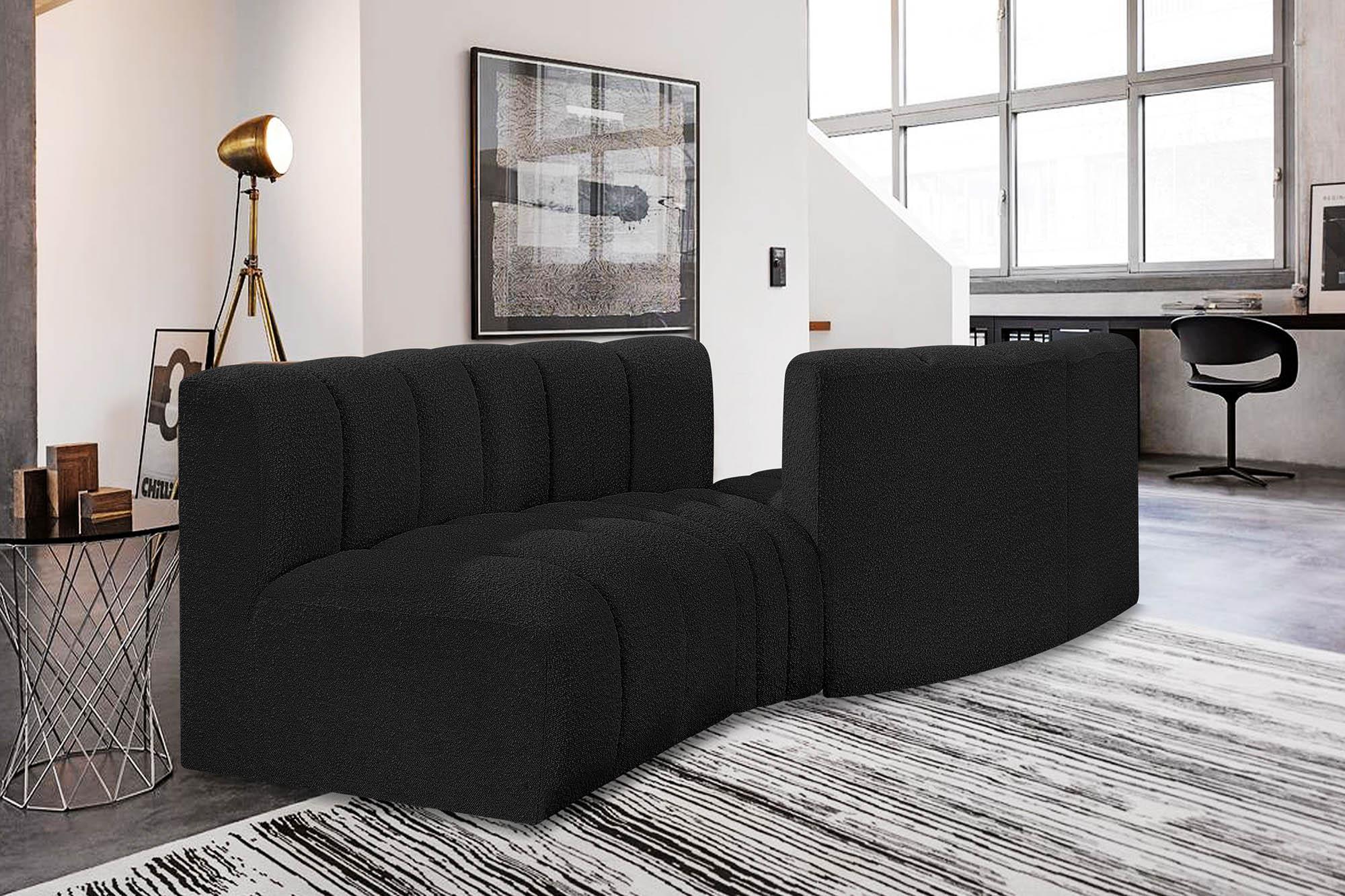 

    
Black Boucle Channel Tufted Modular Sectional ARC 102Black-S4A Meridian Modern
