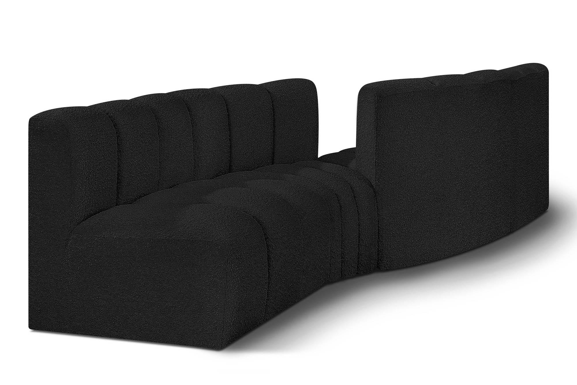 Contemporary, Modern Modular Sectional Sofa ARC 102Black-S4A 102Black-S4A in Black 