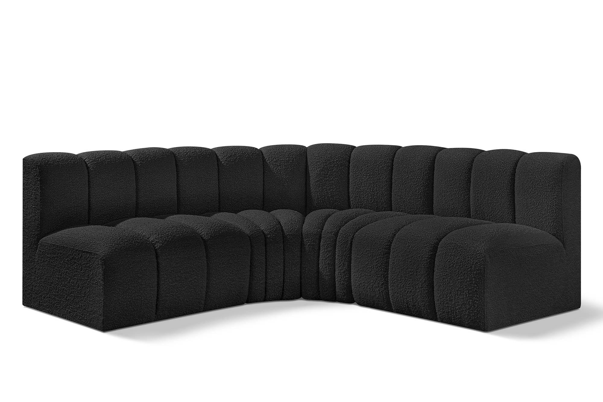 Contemporary, Modern Modular Sectional Sofa ARC 102Black-S4B 102Black-S4B in Black 