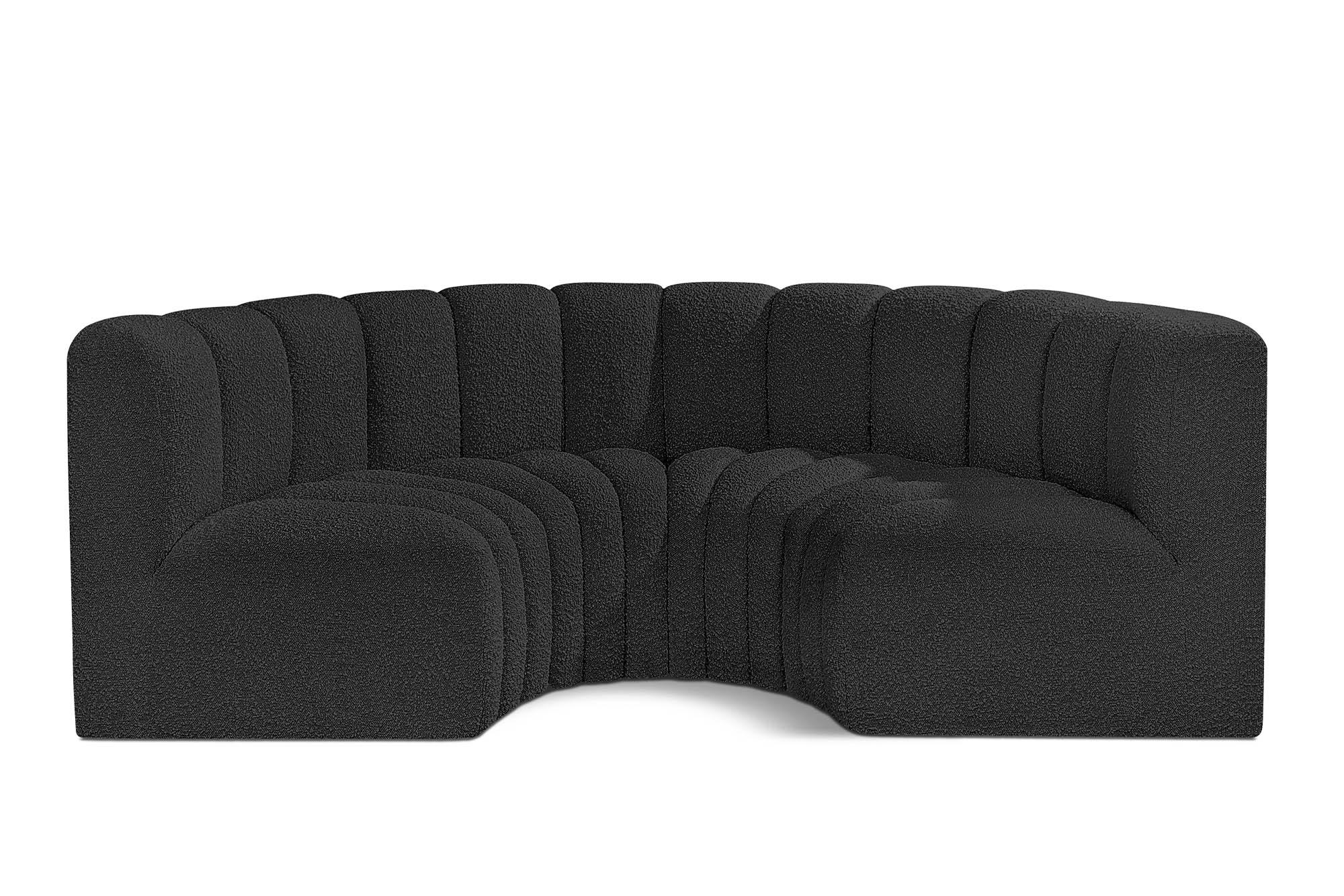 

    
Black Boucle Channel Tufted Modular Sectional ARC 102Black-S4C Meridian Modern
