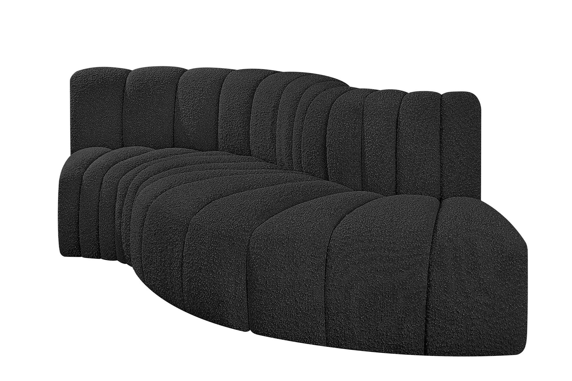 

        
Meridian Furniture ARC 102Black-S4D Modular Sectional Sofa Black Boucle 094308297262
