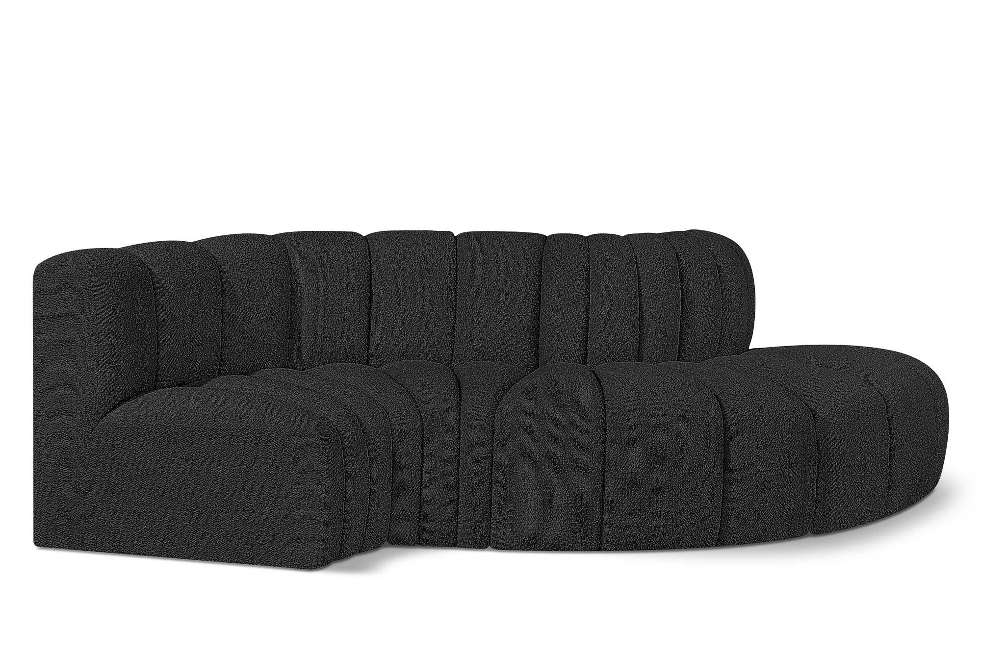 Contemporary, Modern Modular Sectional Sofa ARC 102Black-S4D 102Black-S4D in Black 