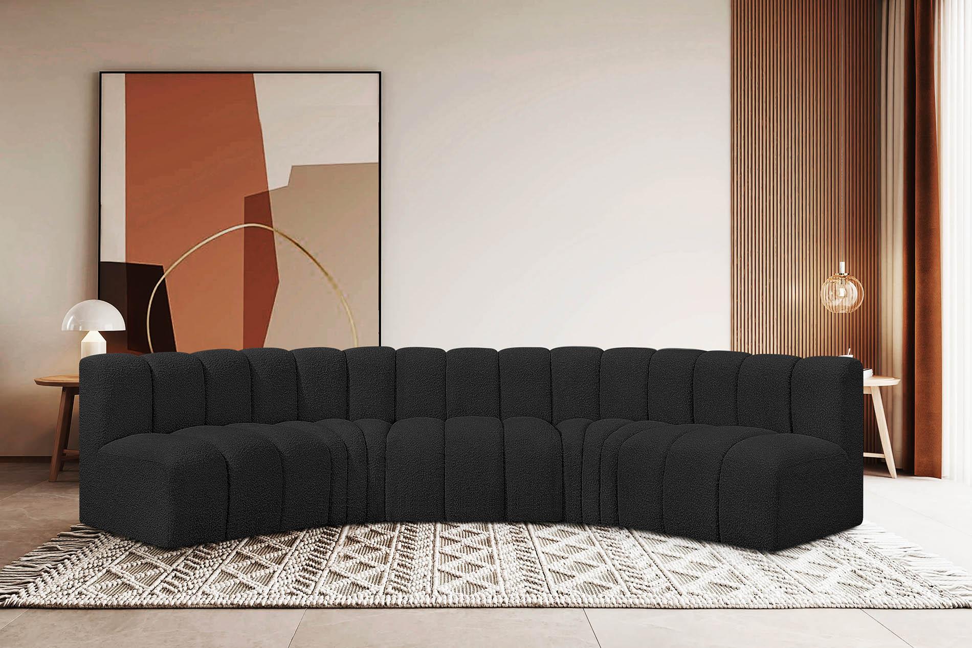 

    
Black Boucle Channel Tufted Modular Sectional ARC 102Black-S5A Meridian Modern
