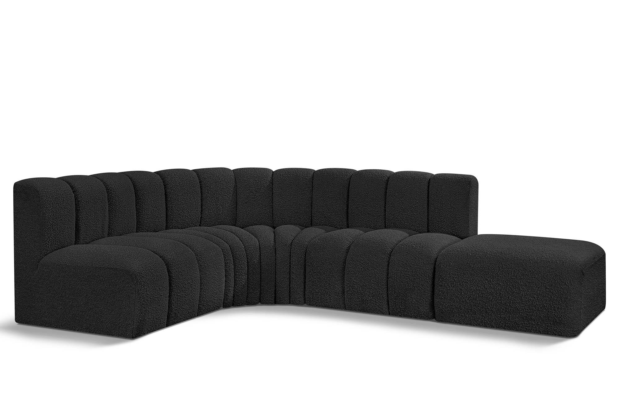 

    
Black Boucle Channel Tufted Modular Sectional ARC 102Black-S5C Meridian Modern
