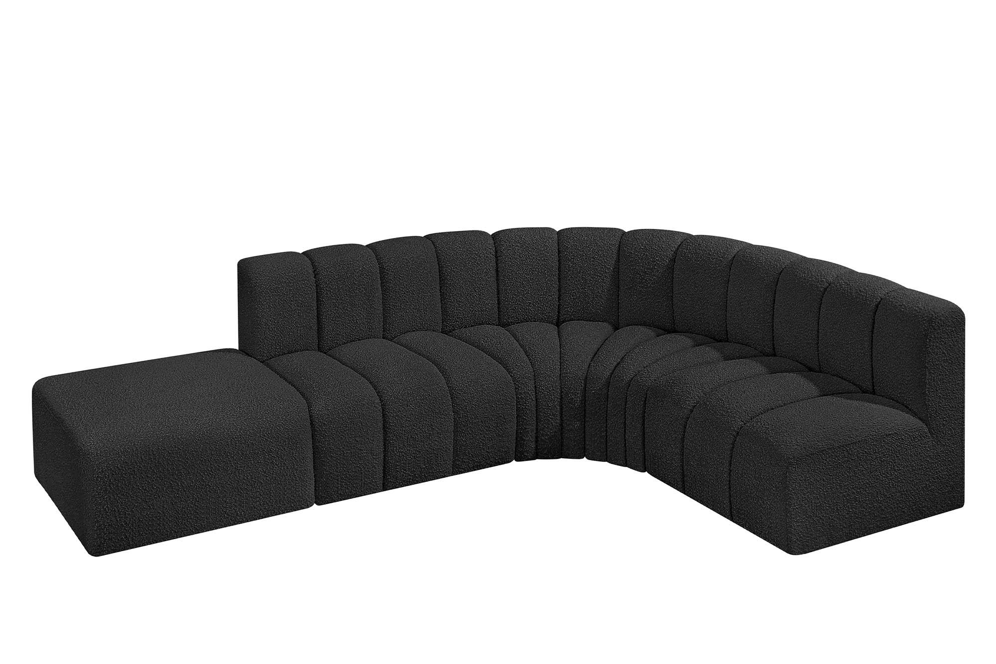 

        
Meridian Furniture ARC 102Black-S5C Modular Sectional Sofa Black Boucle 094308297323
