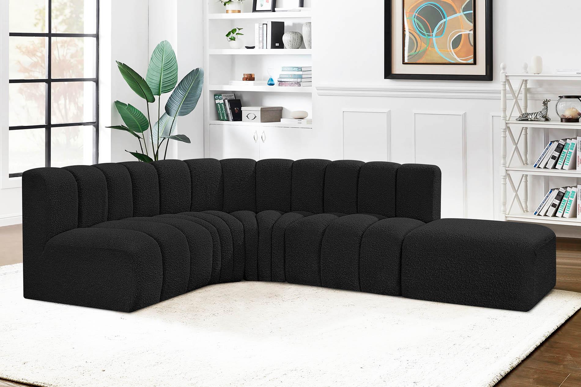 

    
Black Boucle Channel Tufted Modular Sectional ARC 102Black-S5C Meridian Modern
