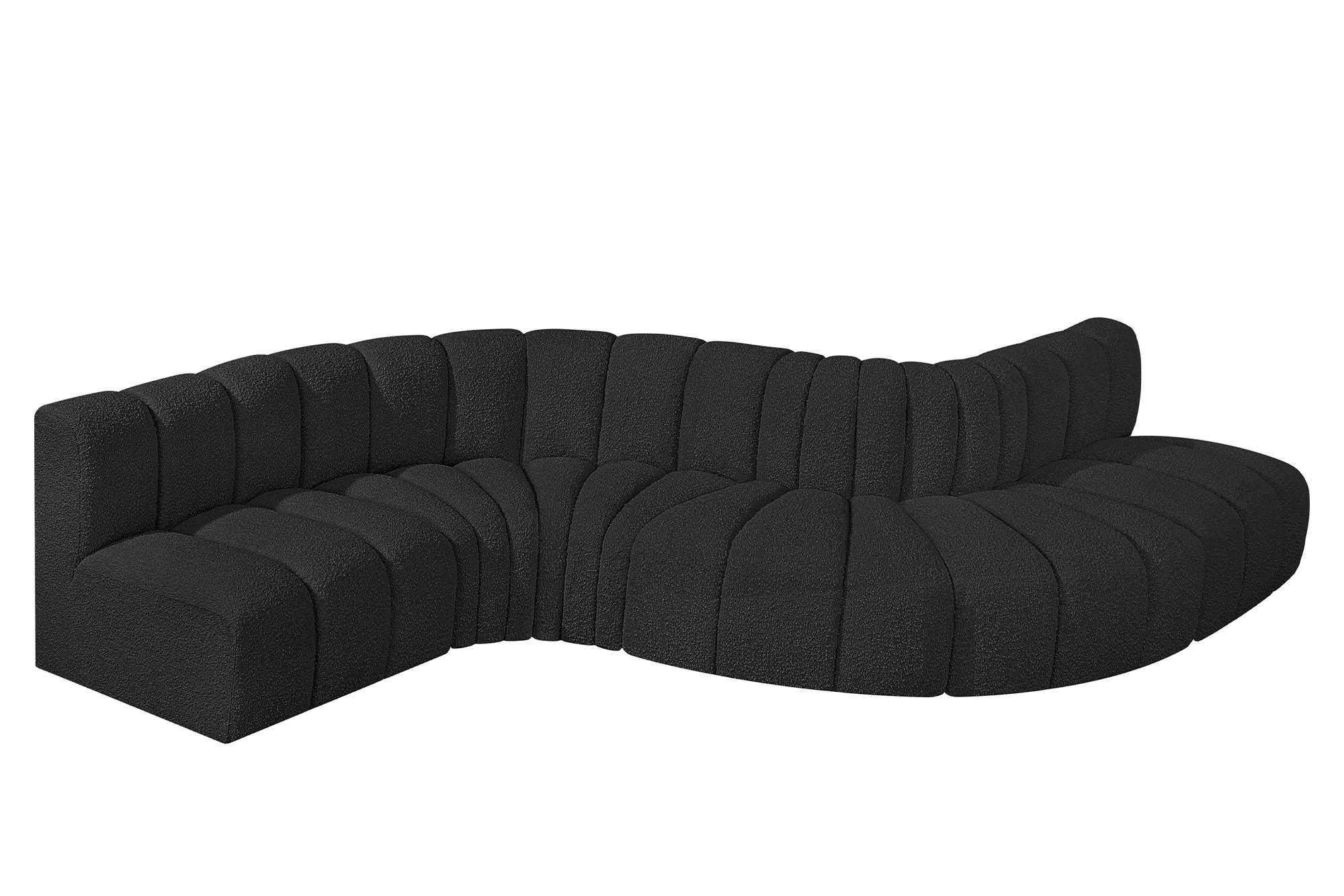 

        
Meridian Furniture ARC 102Black-S6A Modular Sectional Sofa Black Boucle 094308297330
