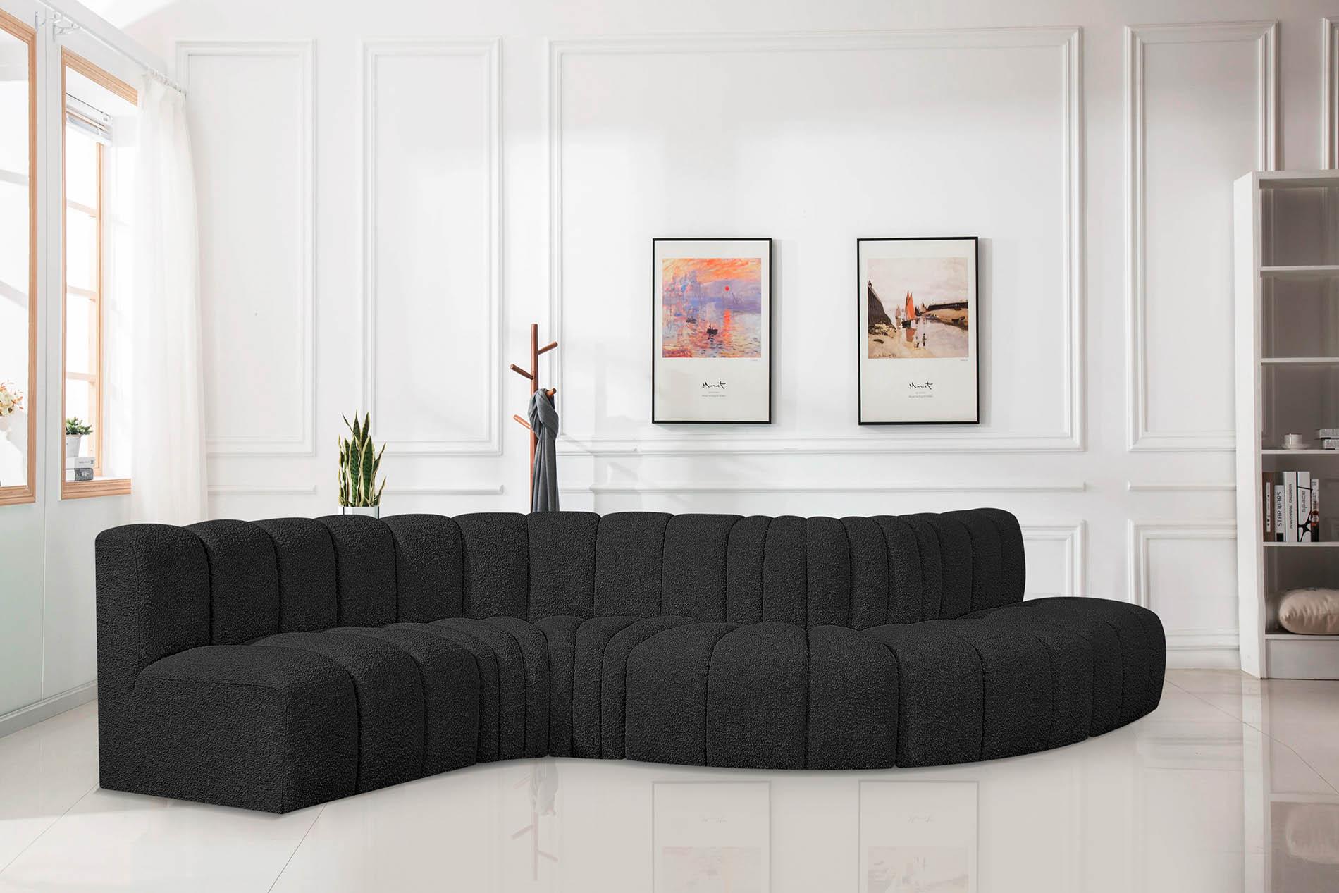

    
Black Boucle Channel Tufted Modular Sectional ARC 102Black-S6A Meridian Modern
