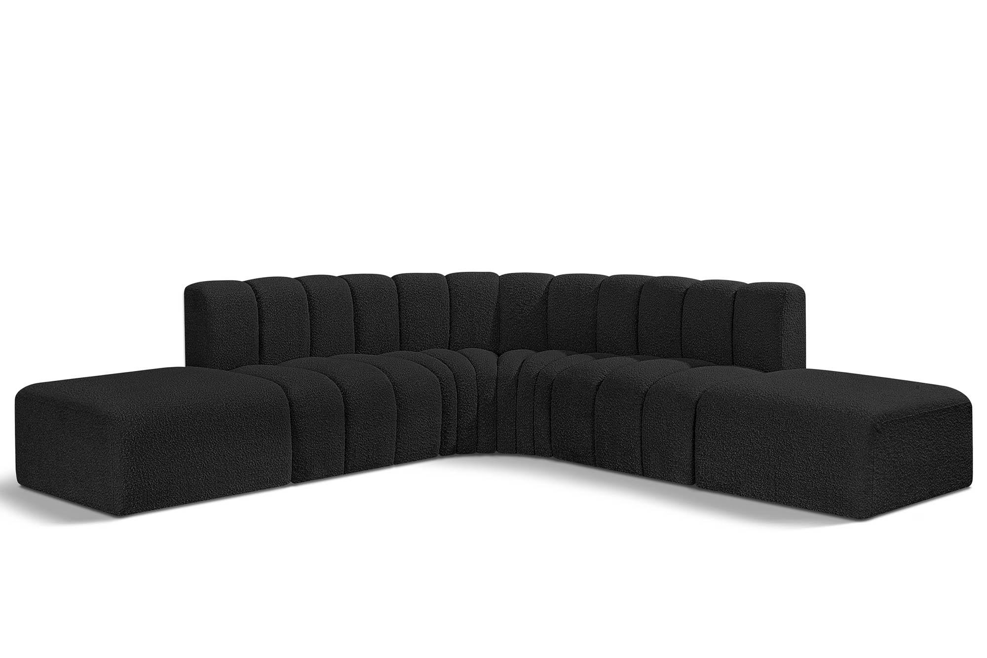 

    
Black Boucle Channel Tufted Modular Sectional ARC 102Black-S6C Meridian Modern
