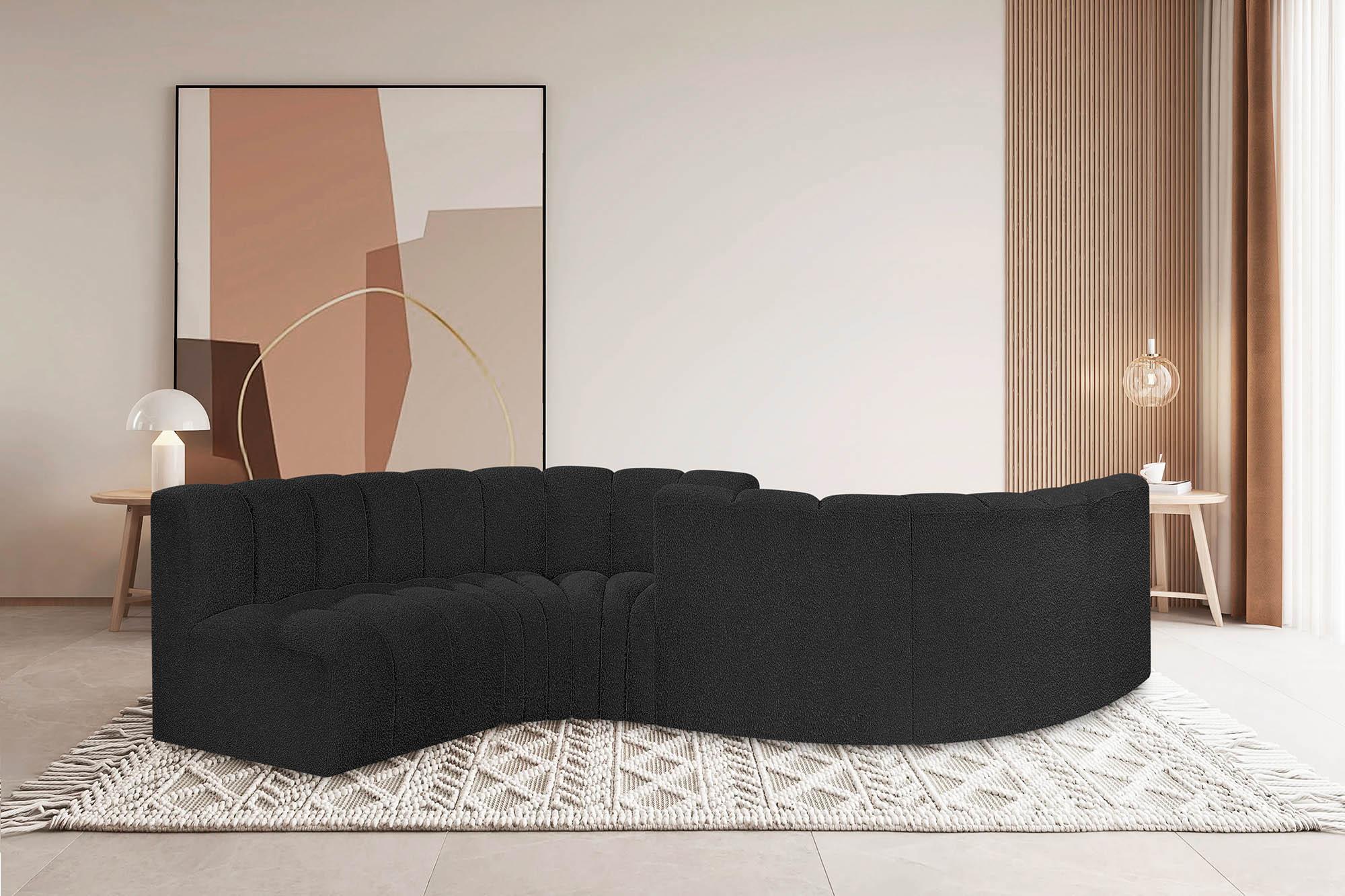 

    
Black Boucle Channel Tufted Modular Sectional ARC 102Black-S6D Meridian Modern
