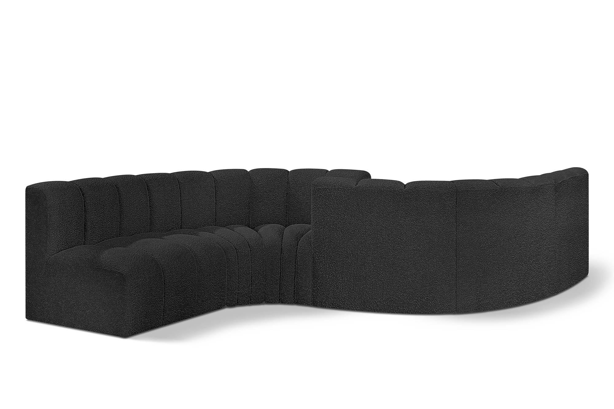 

    
Black Boucle Channel Tufted Modular Sectional ARC 102Black-S6D Meridian Modern
