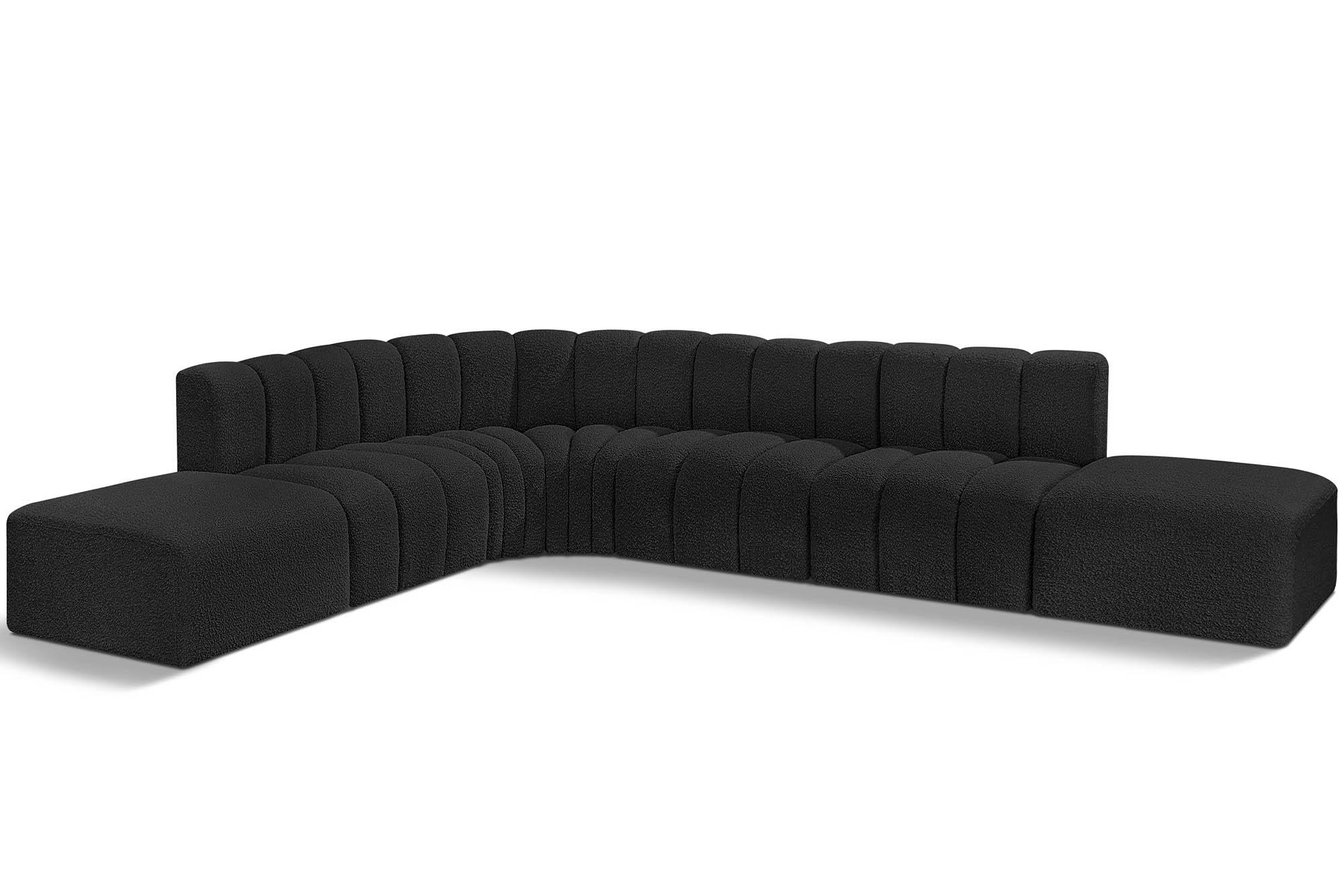 

    
Black Boucle Channel Tufted Modular Sectional ARC 102Black-S7A Meridian Modern
