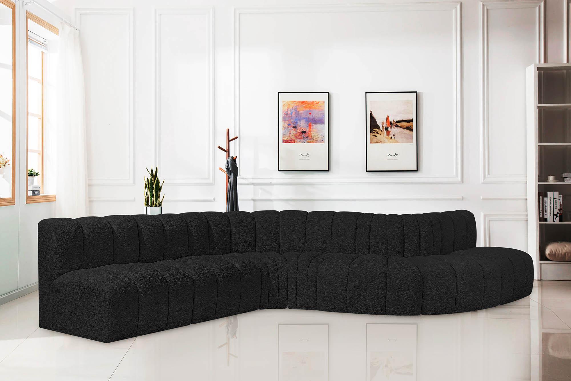 

    
Black Boucle Channel Tufted Modular Sectional ARC 102Black-S7C Meridian Modern
