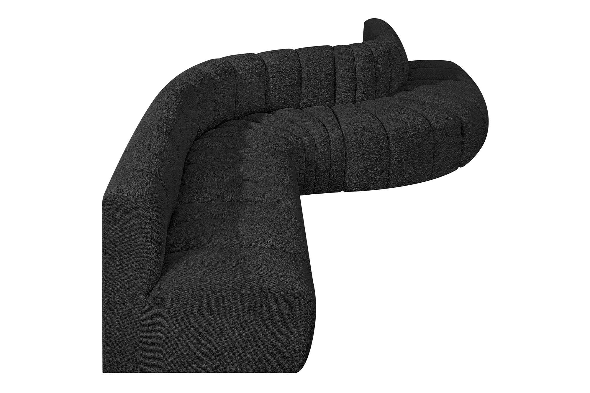 

        
Meridian Furniture ARC 102Black-S7C Modular Sectional Sofa Black Boucle 094308297392

