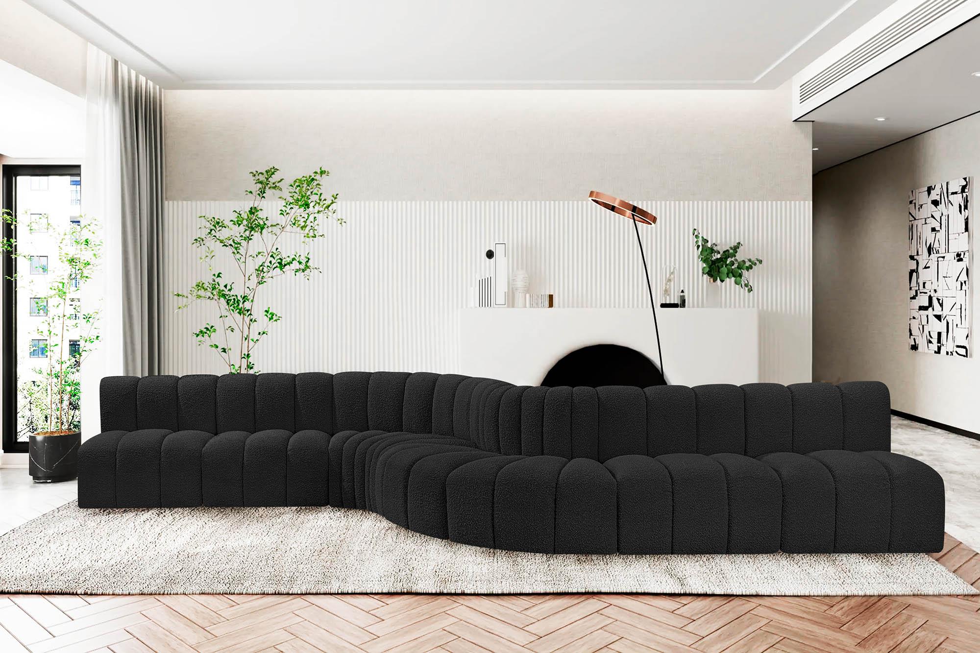

    
Black Boucle Channel Tufted Modular Sectional ARC 102Black-S8C Meridian Modern
