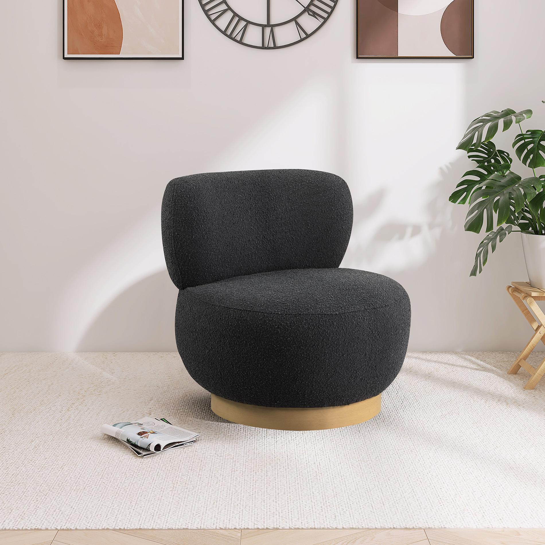 

    
Black Boucle Fabric Accent Chair CALAIS 556Black Meridian Mid-Century Modern
