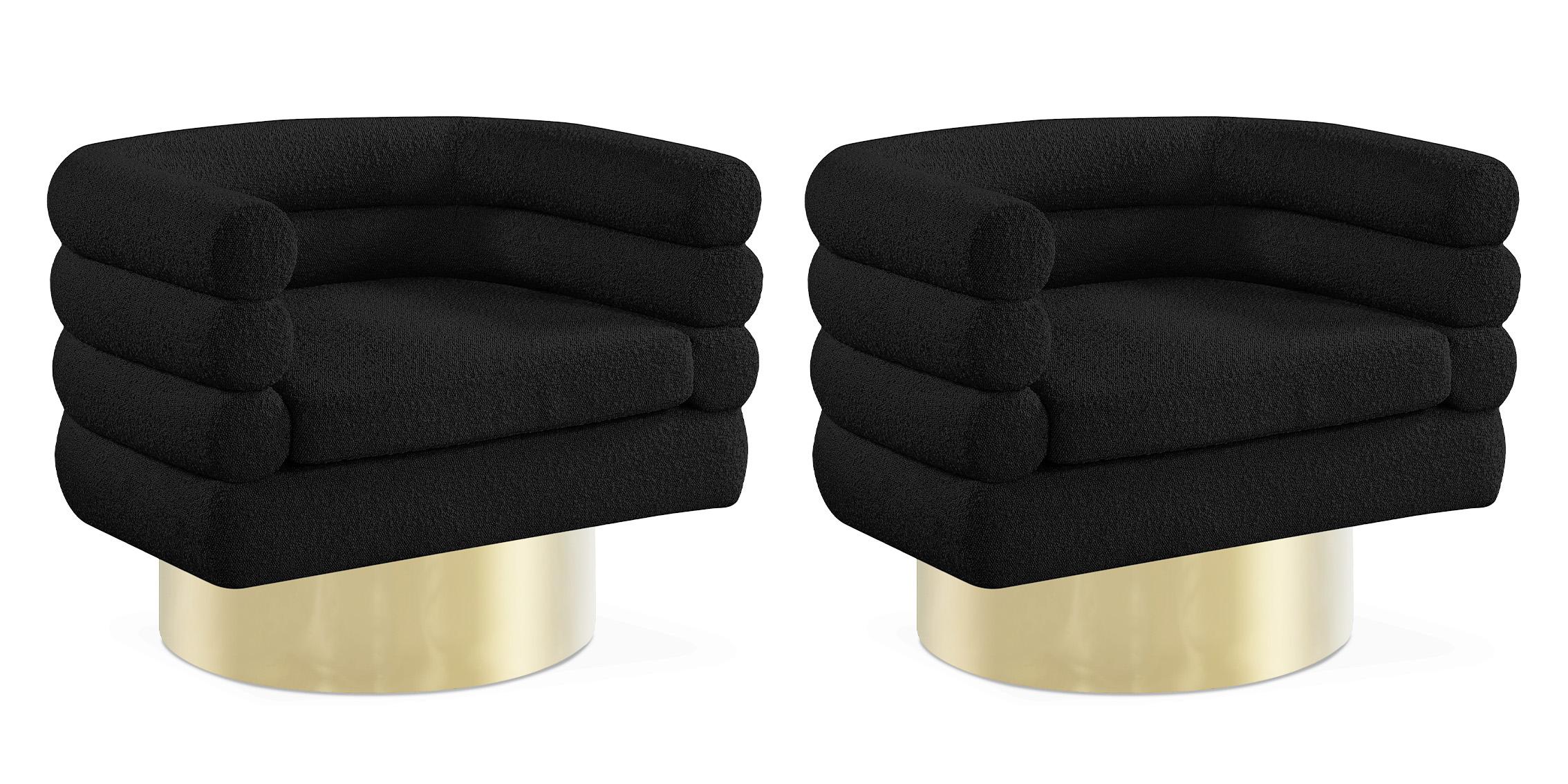 

    
Black Boucle Fabric Accent Chair Set 2Pcs TESSA 544Black Meridian Contemporary
