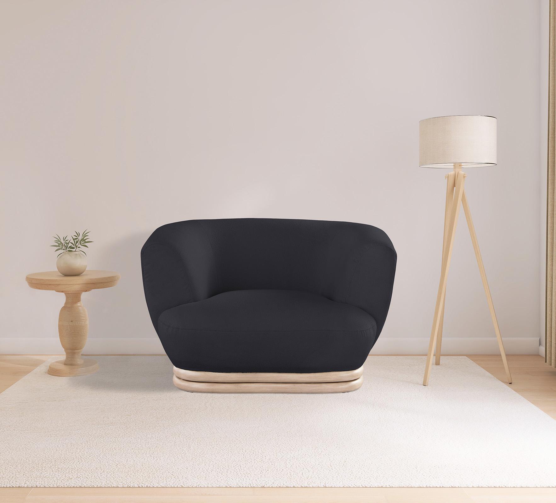 

    
Black Boucle Fabric Arm Chair KIPTON 648Black-C Meridian Mid-Century Modern
