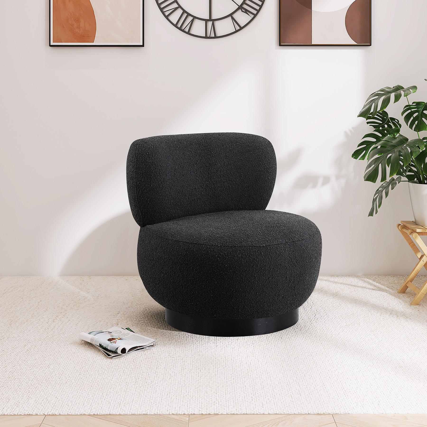 

        
Meridian Furniture CALAIS 557Black Set Accent Chair Set Black Boucle Fabric 094308274003
