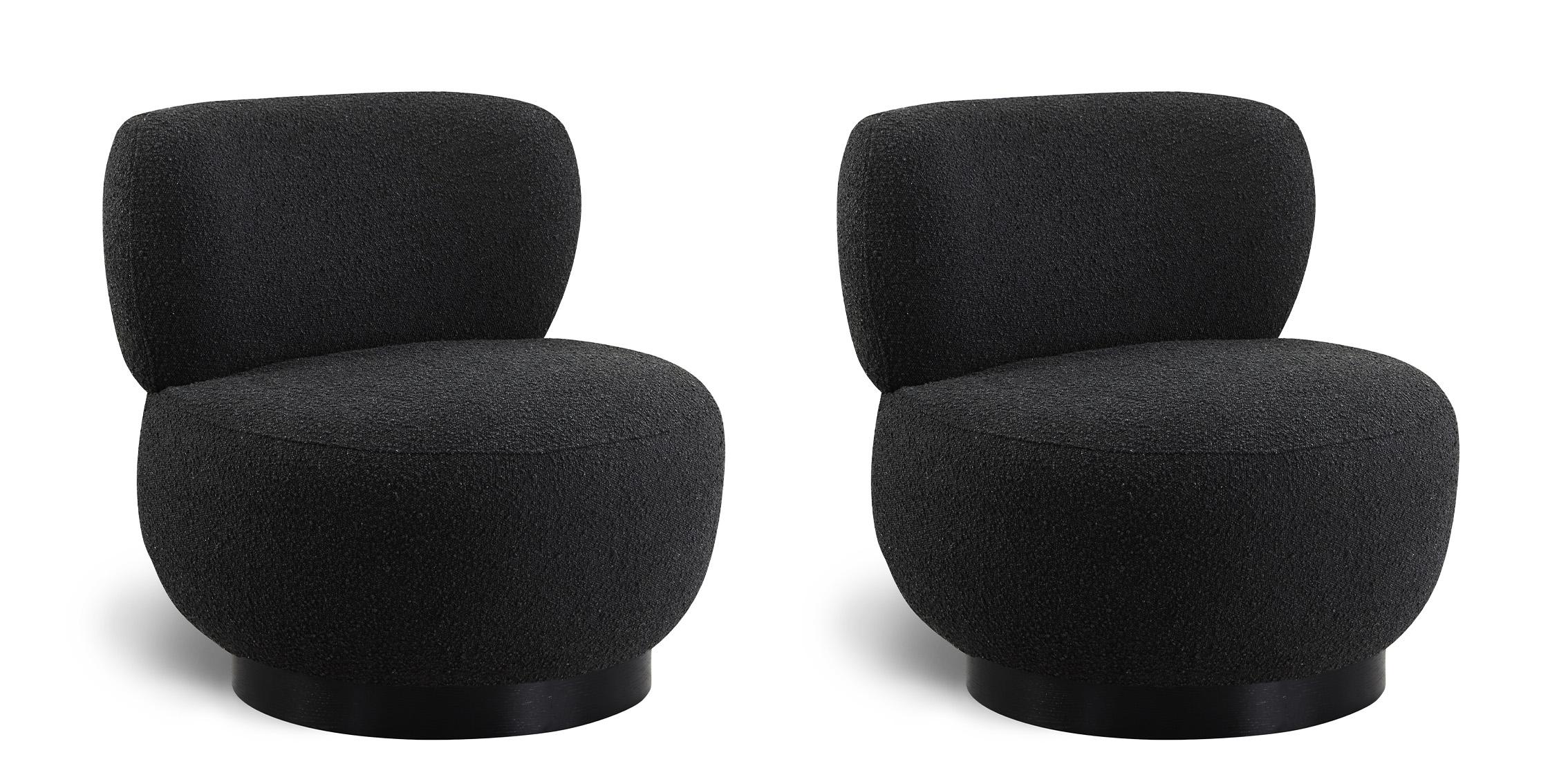 

    
Black Boucle Fabric Chair Set 2Pcs CALAIS 557Black Meridian Mid-Century Modern
