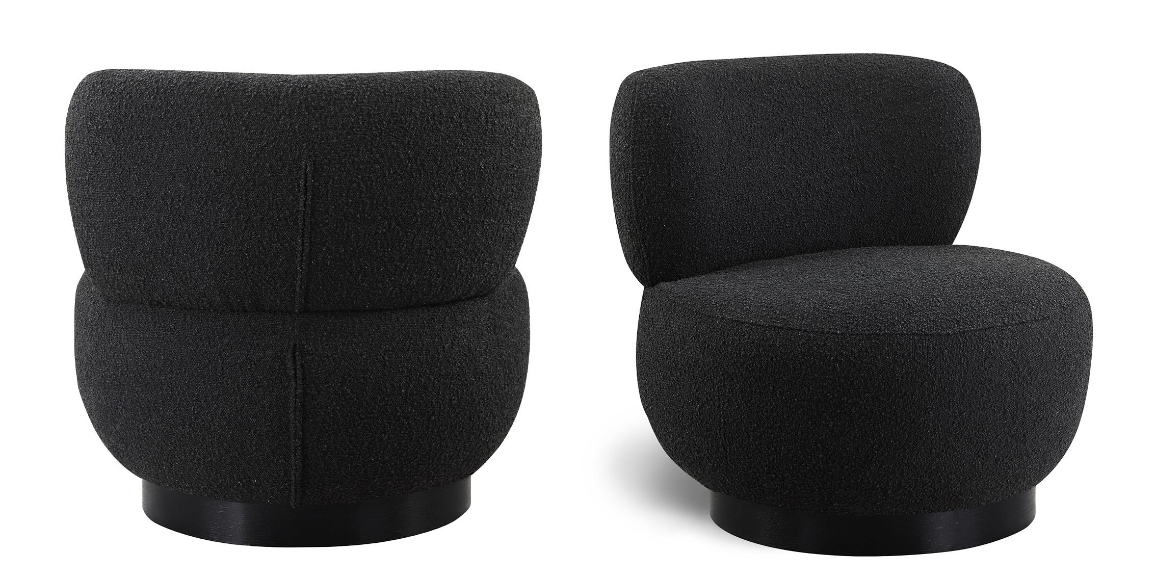

    
Black Boucle Fabric Chair Set 2Pcs CALAIS 557Black Meridian Mid-Century Modern
