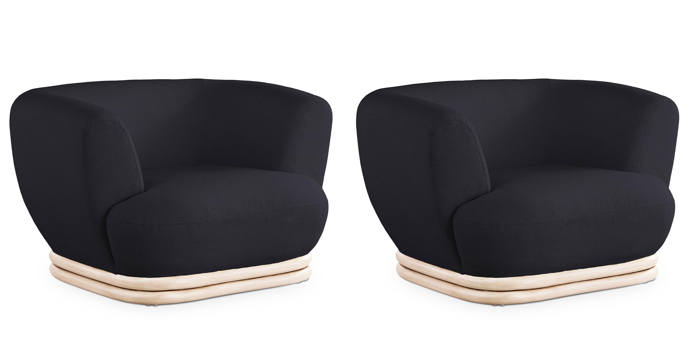 

    
Black Boucle Fabric Chair Set 2Pcs KIPTON 648Black-C Meridian Mid-Century Modern
