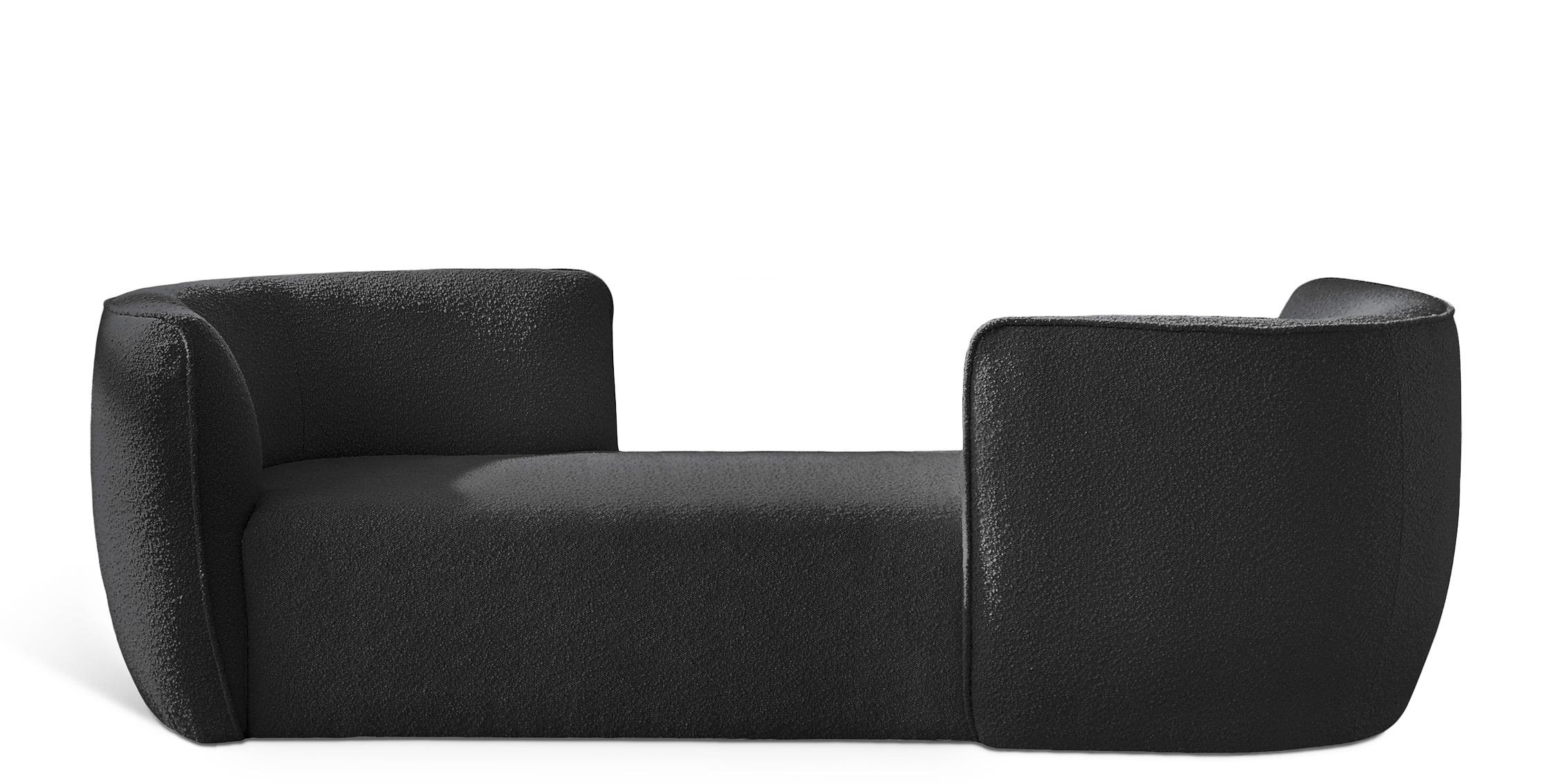 

    
Black Boucle Fabric Chaise Lounge HILTON 158Black Meridian Modern Contemporary
