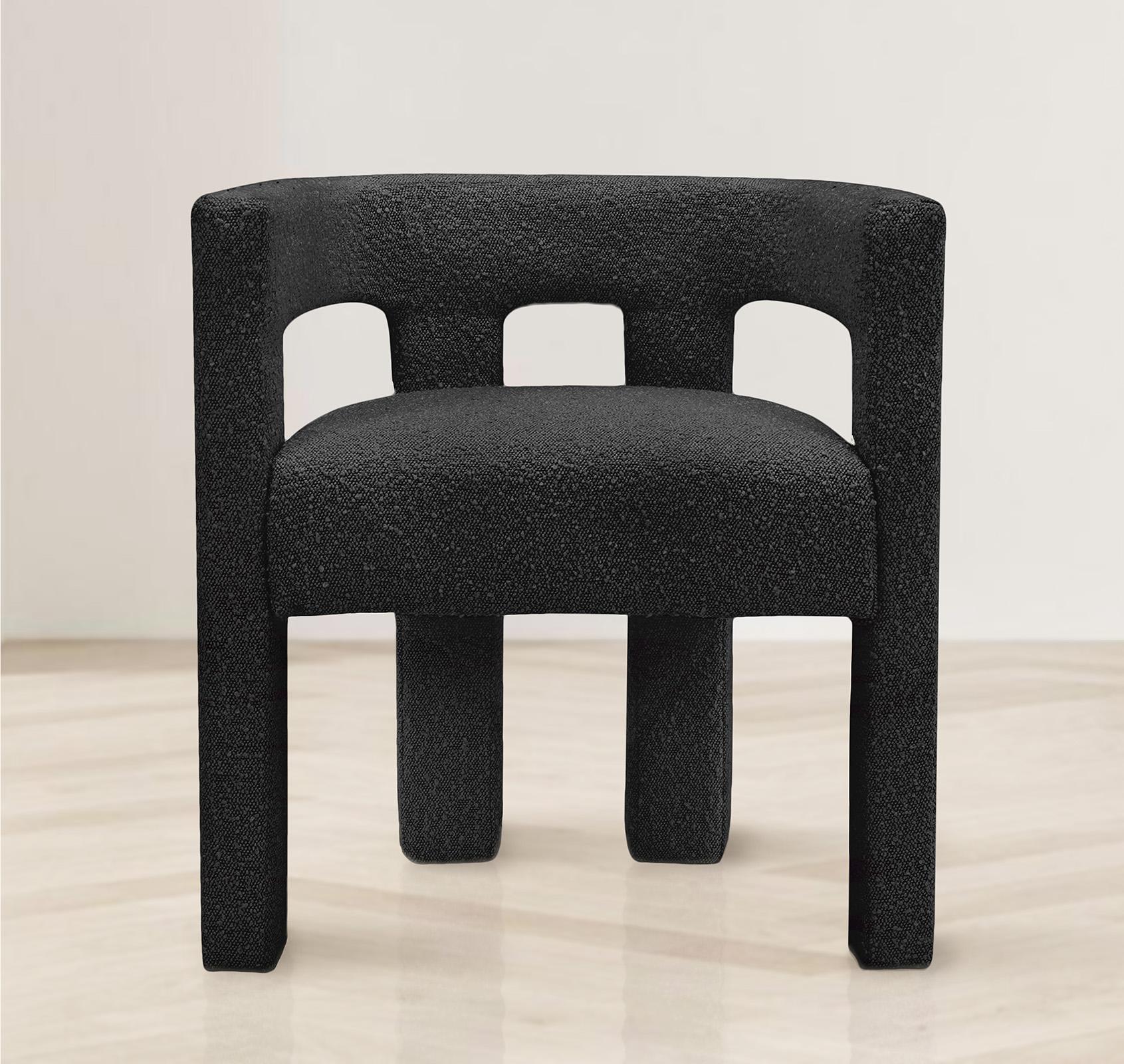 

        
Meridian Furniture ATHENA 864Black-C Dining Chair Set Black Boucle Fabric 094308268200

