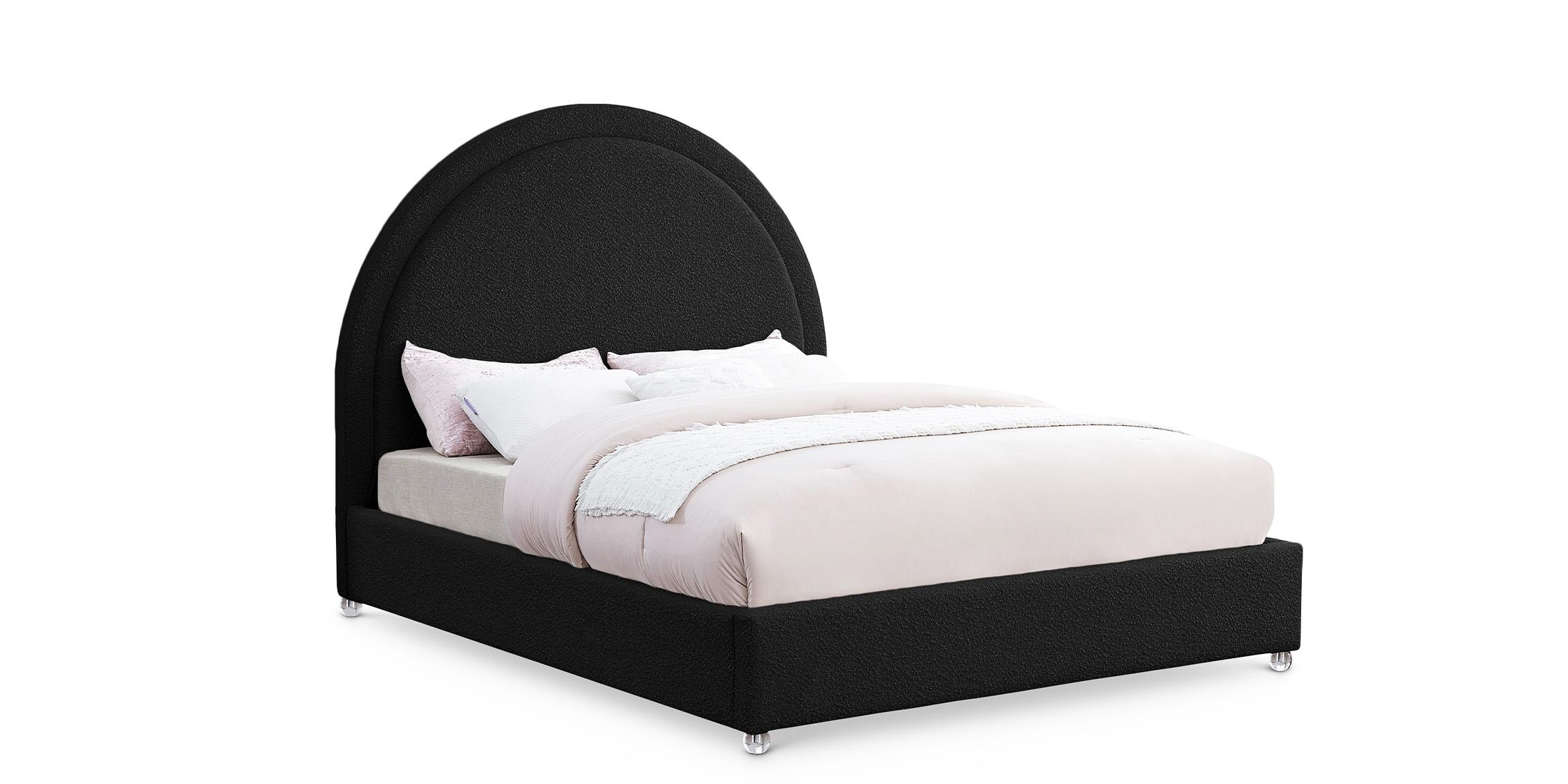 

    
Black Boucle Fabric Full Bed MILO MiloBlack-F Meridian Contemporary Modern
