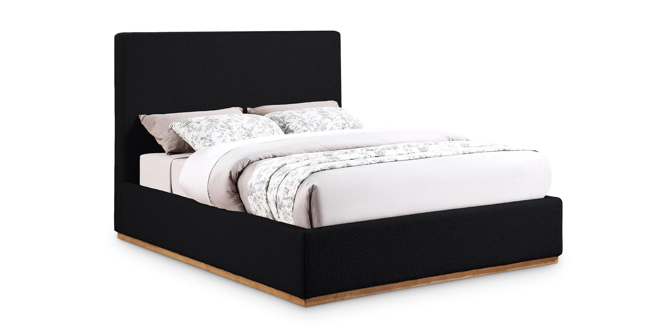 

    
Black Boucle Fabric Full Bed MONACO MonacoBlack-F Meridian Contemporary Modern
