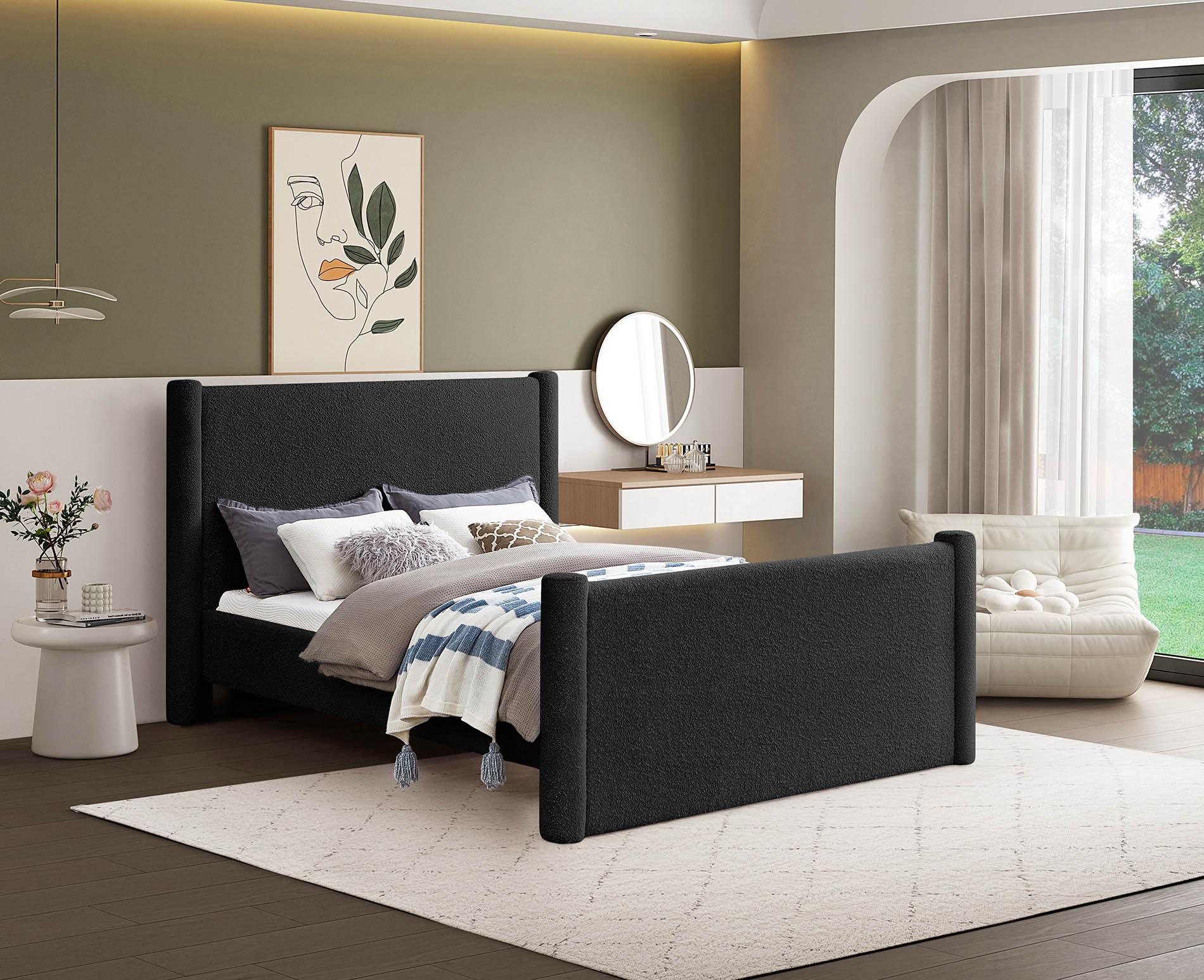 

    
Black Boucle Full Bed ELIAS B1299Black-F Meridian Contemporary Modern
