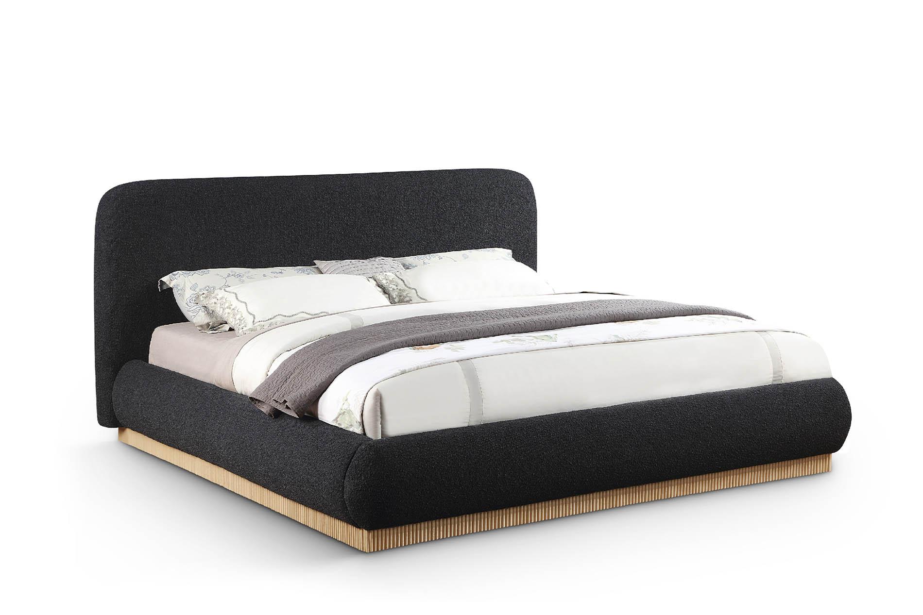 

    
Black Boucle King Bed RIGBY B1275Black-K Meridian Modern Contemporary
