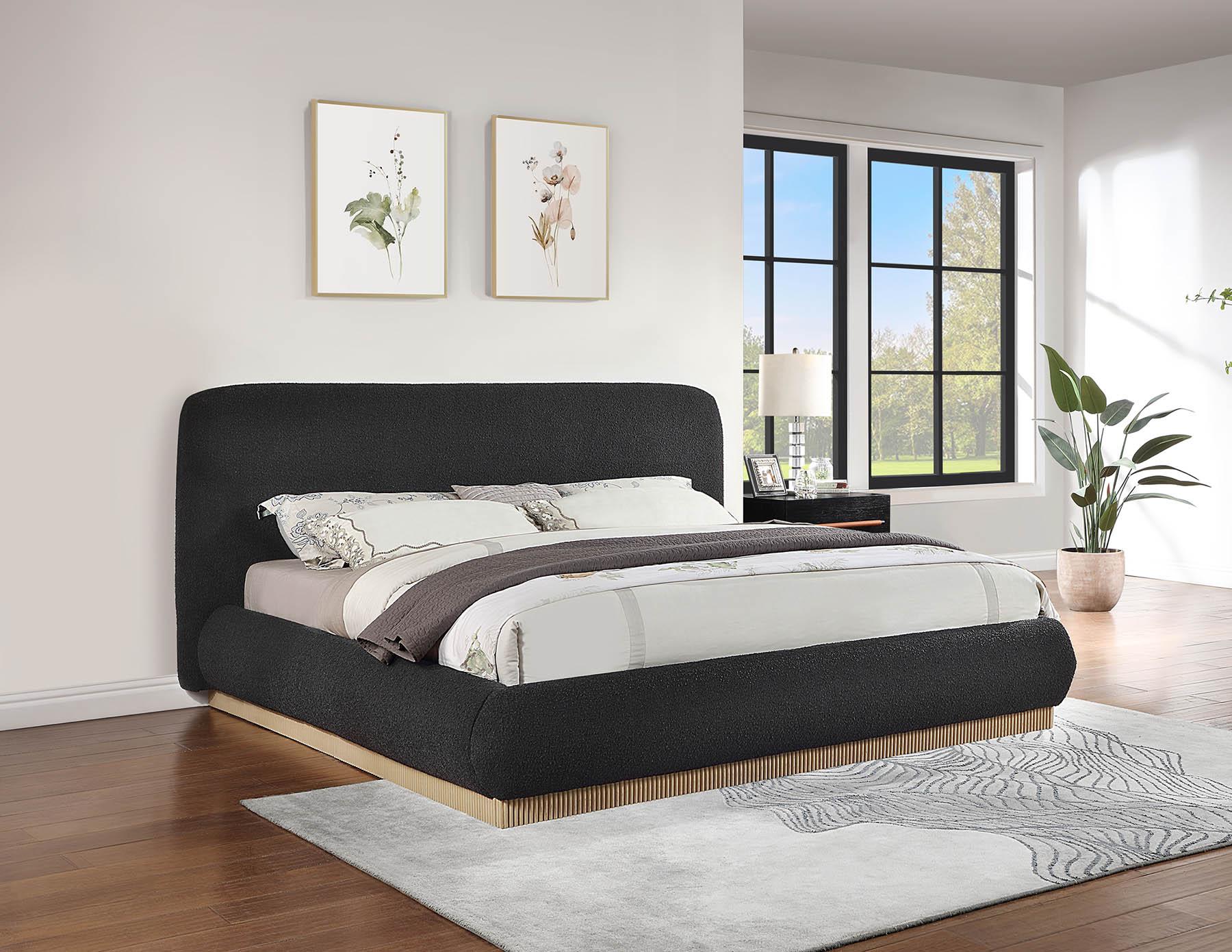 

    
Black Boucle King Bed RIGBY B1275Black-K Meridian Modern Contemporary
