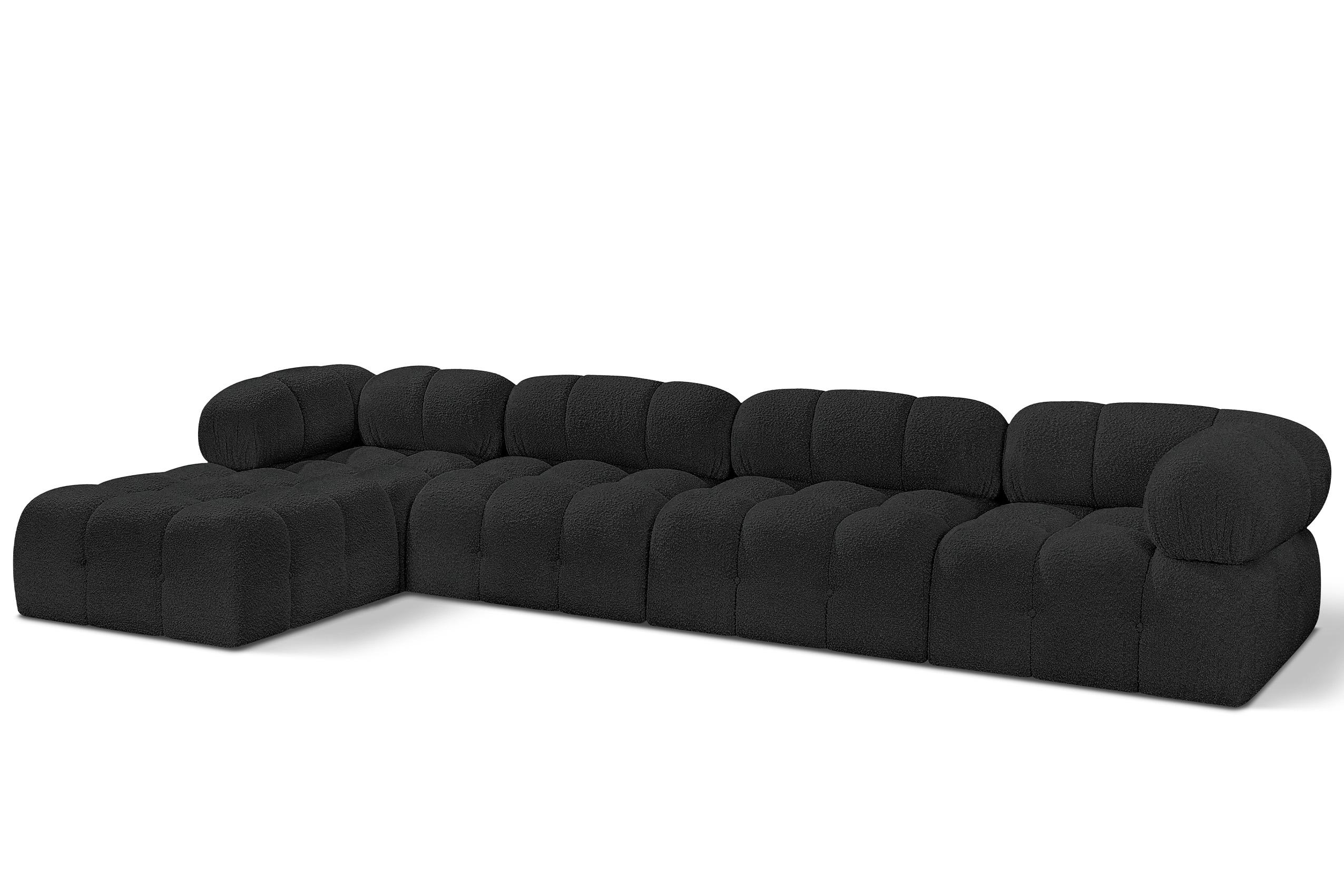 

    
Black Boucle Modular Sectional Sofa AMES 611Black-Sec5B Meridian Modern
