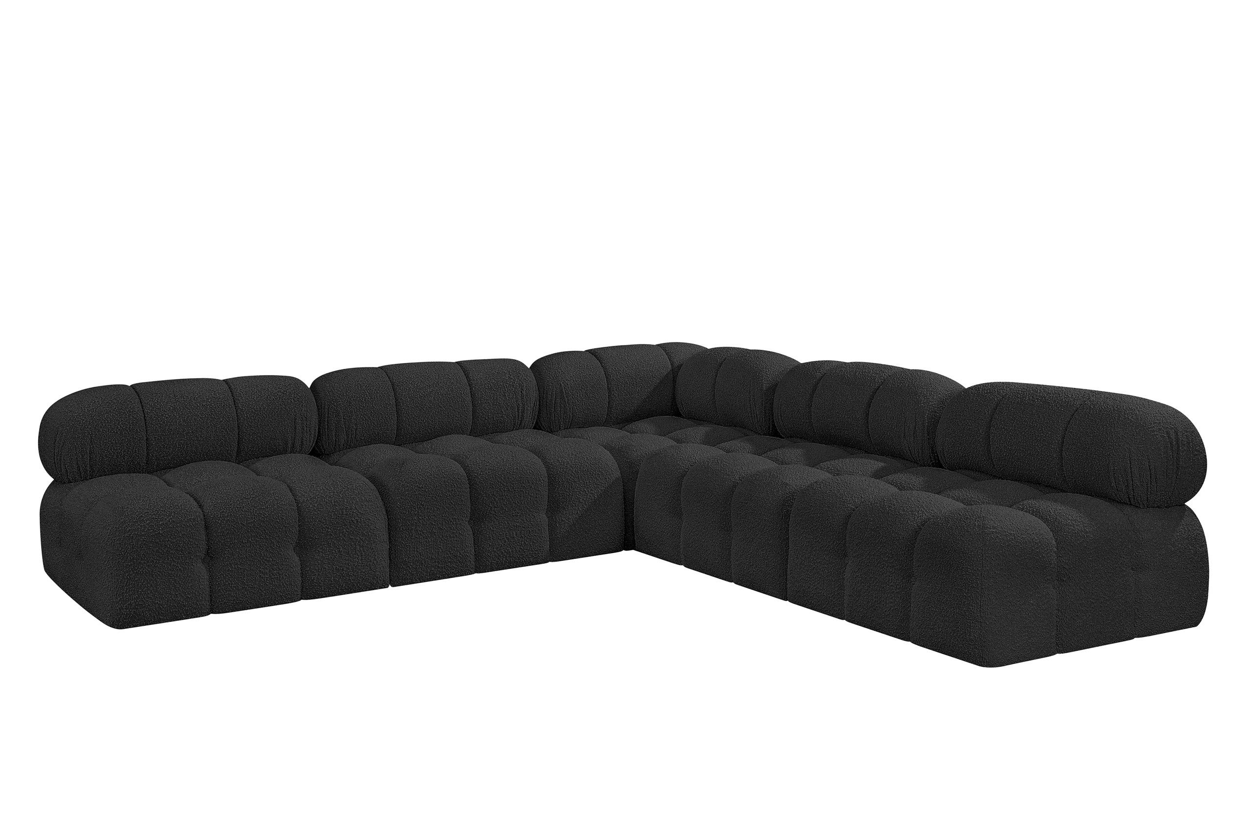 

    
Black Boucle Modular Sectional Sofa AMES 611Black-Sec5C Meridian Modern
