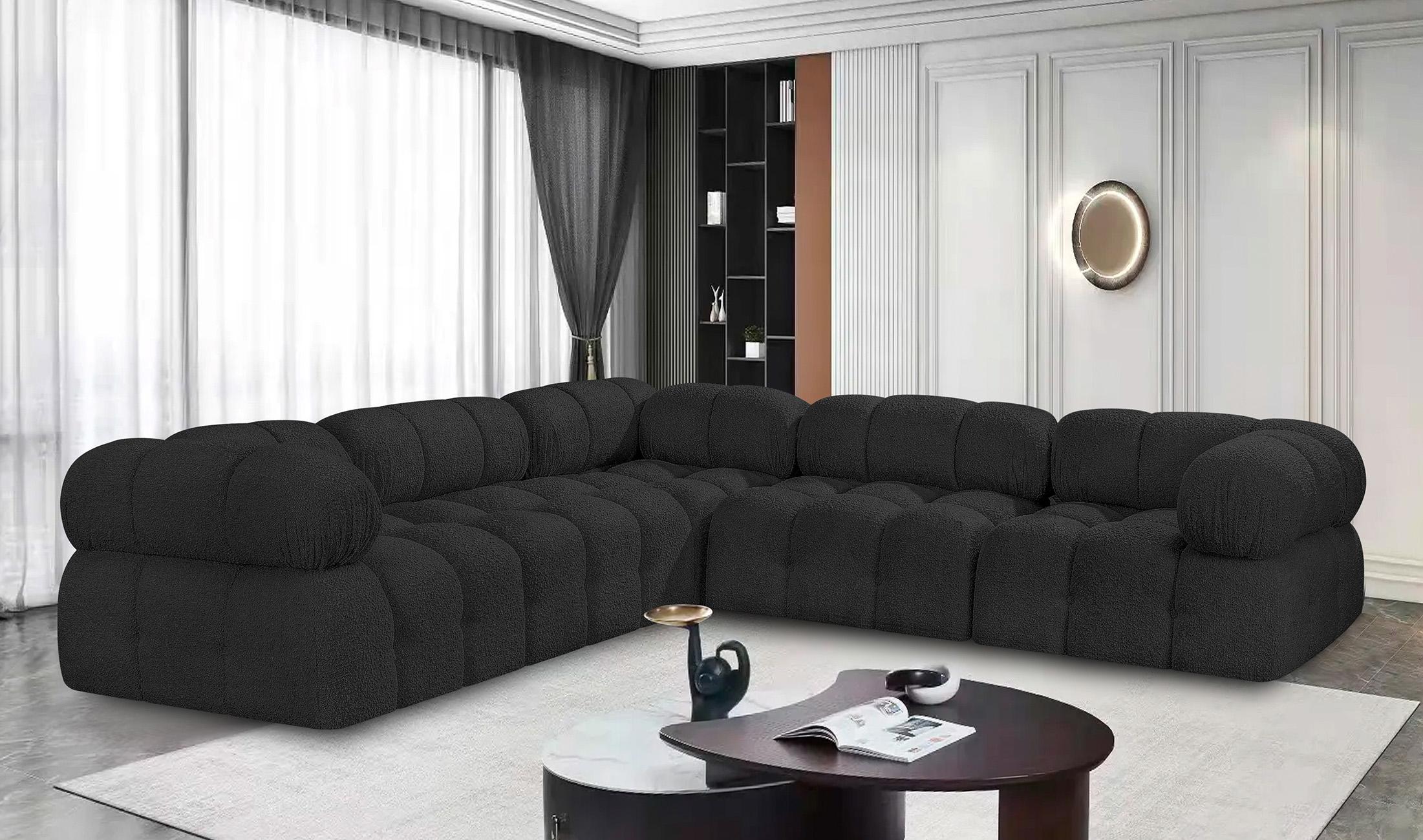 

    
Black Boucle Modular Sectional Sofa AMES 611Black-Sec5D Meridian Modern
