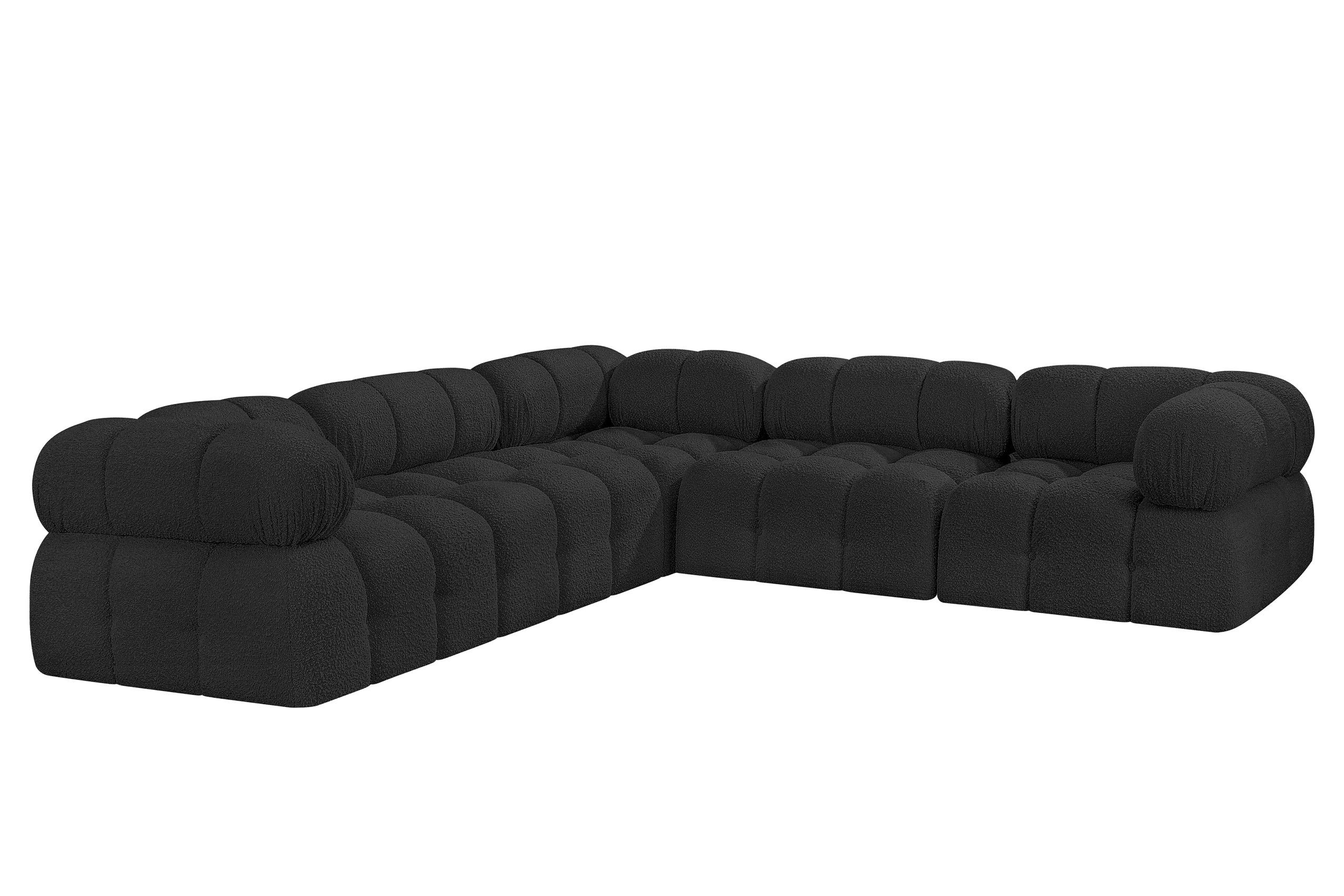 

    
Black Boucle Modular Sectional Sofa AMES 611Black-Sec5D Meridian Modern
