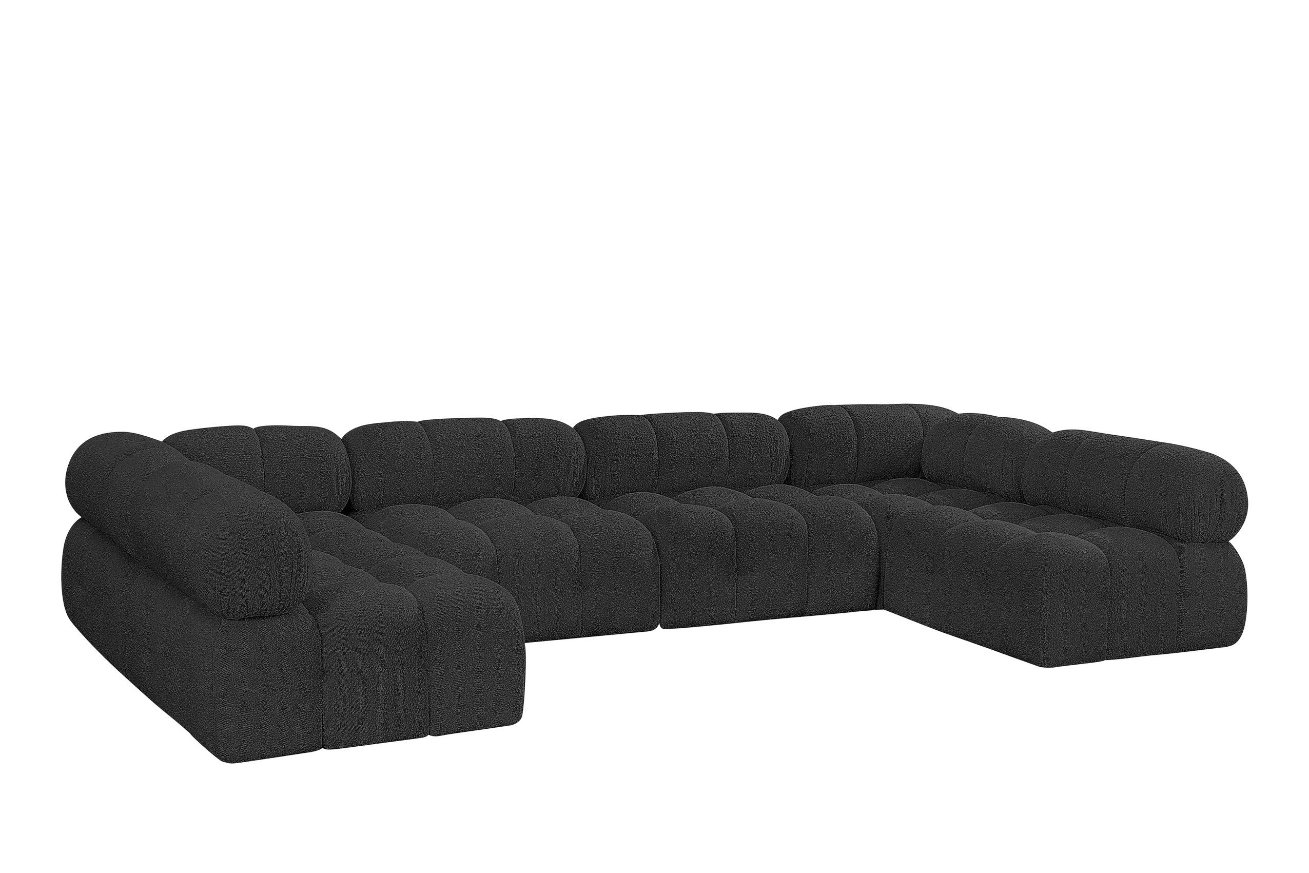 

    
Black Boucle Modular Sectional Sofa AMES 611Black-Sec6B Meridian Modern
