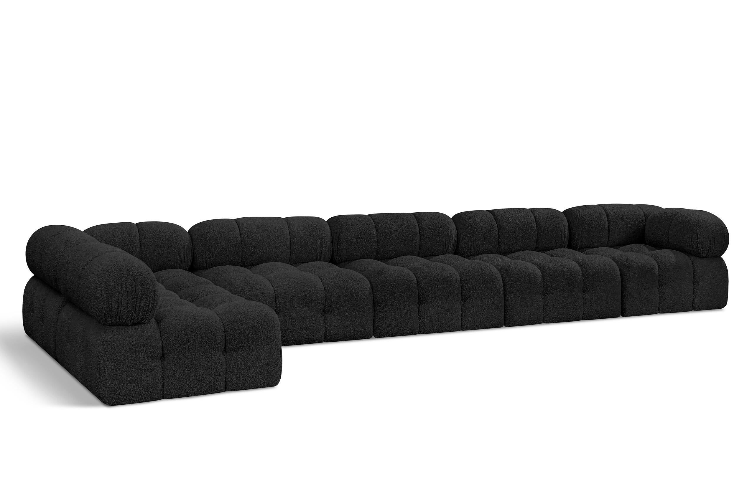 

    
Black Boucle Modular Sectional Sofa AMES 611Black-Sec6E Meridian Modern
