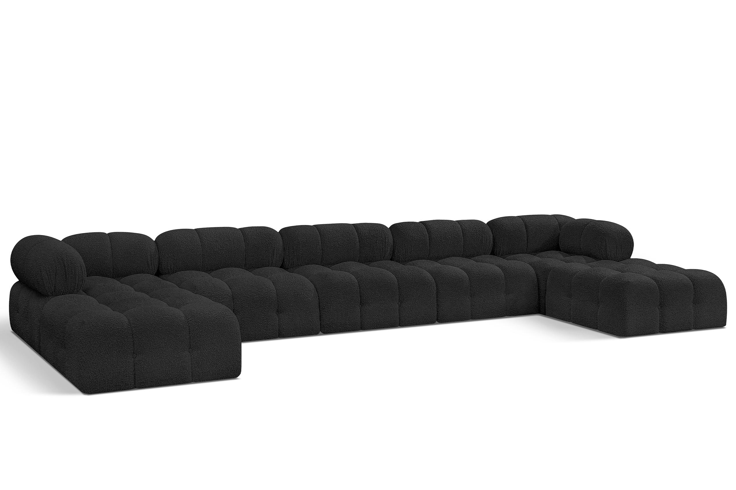 

    
Black Boucle Modular Sectional Sofa AMES 611Black-Sec7B Meridian Modern
