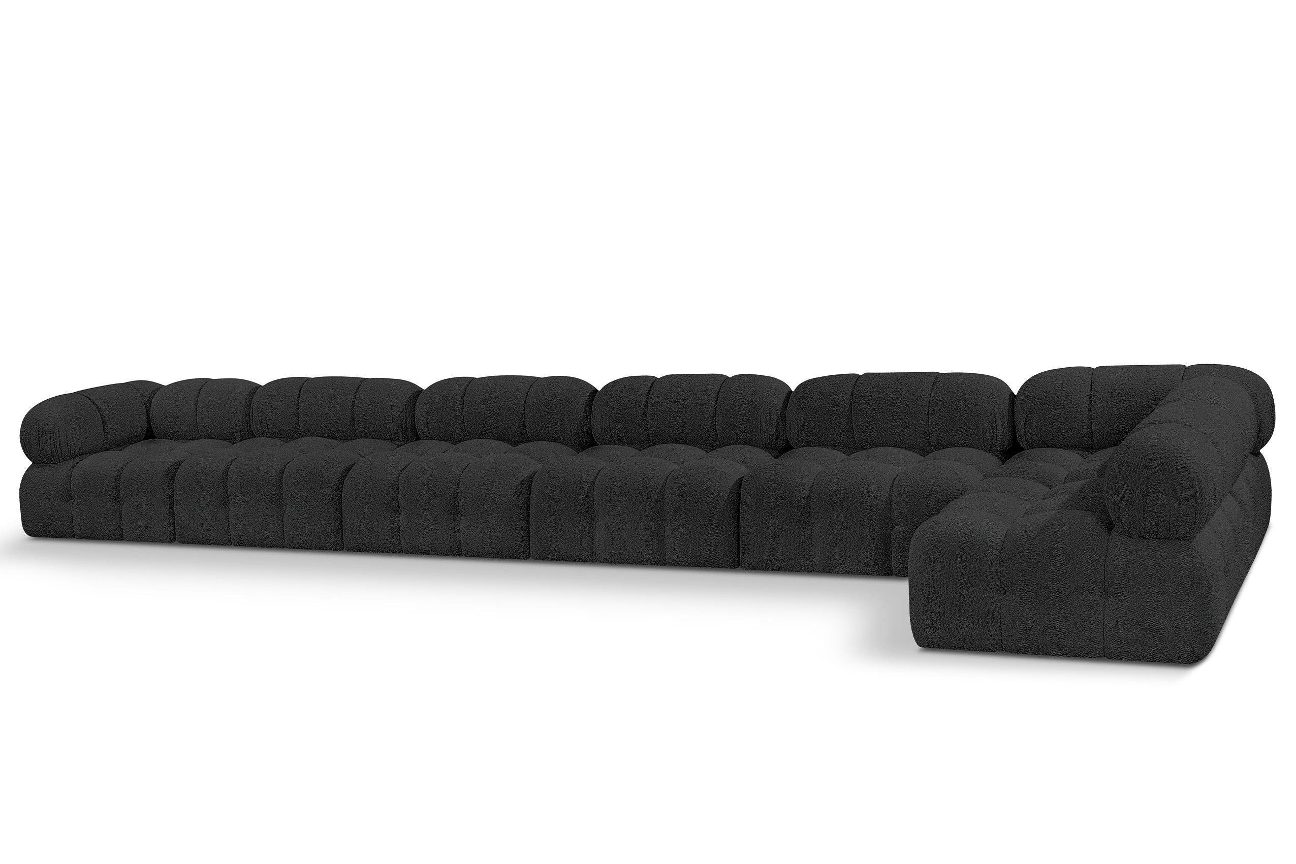 

    
Black Boucle Modular Sectional Sofa AMES 611Black-Sec7C Meridian Modern
