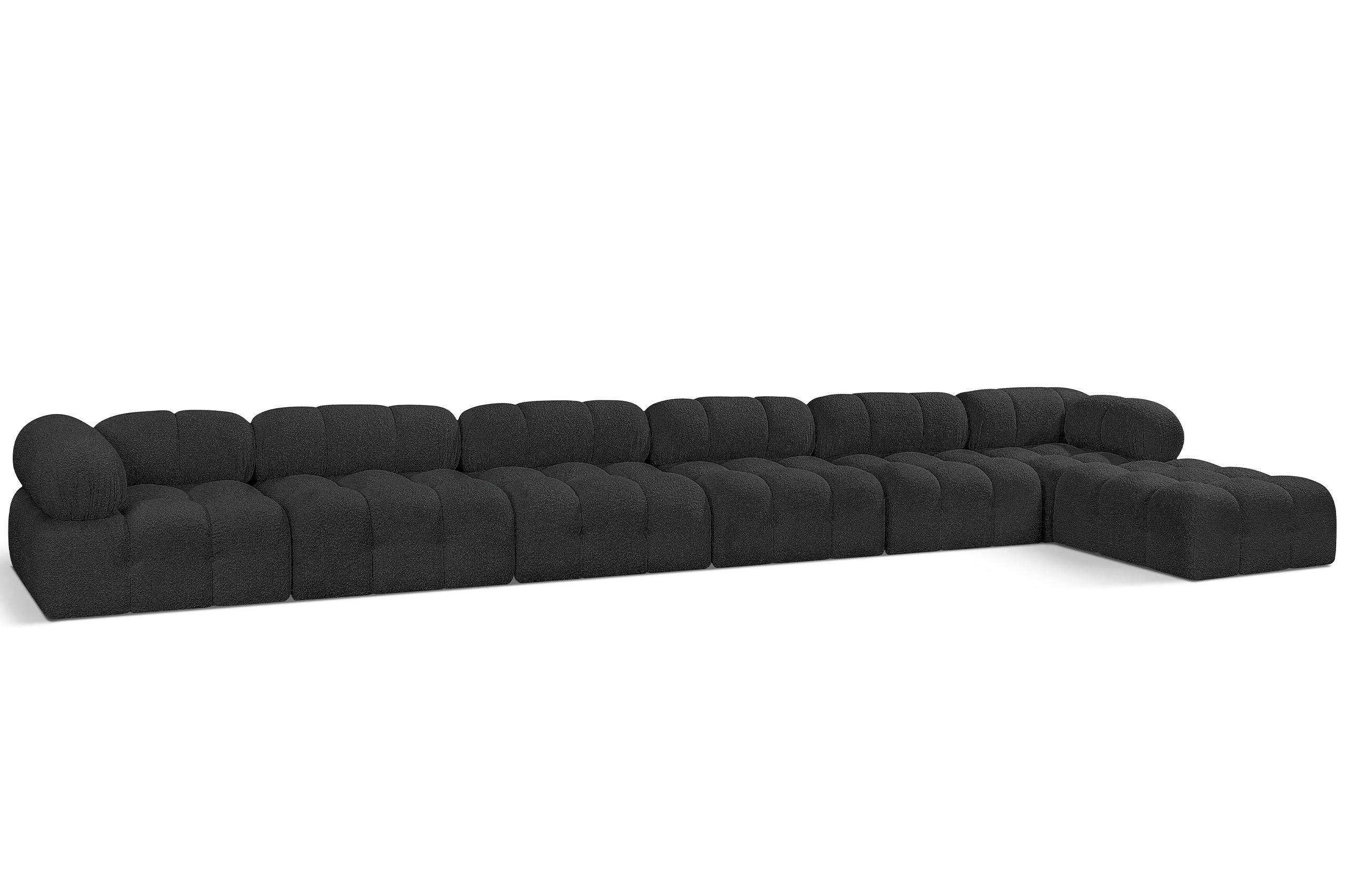 

    
Black Boucle Modular Sectional Sofa AMES 611Black-Sec7D Meridian Modern

