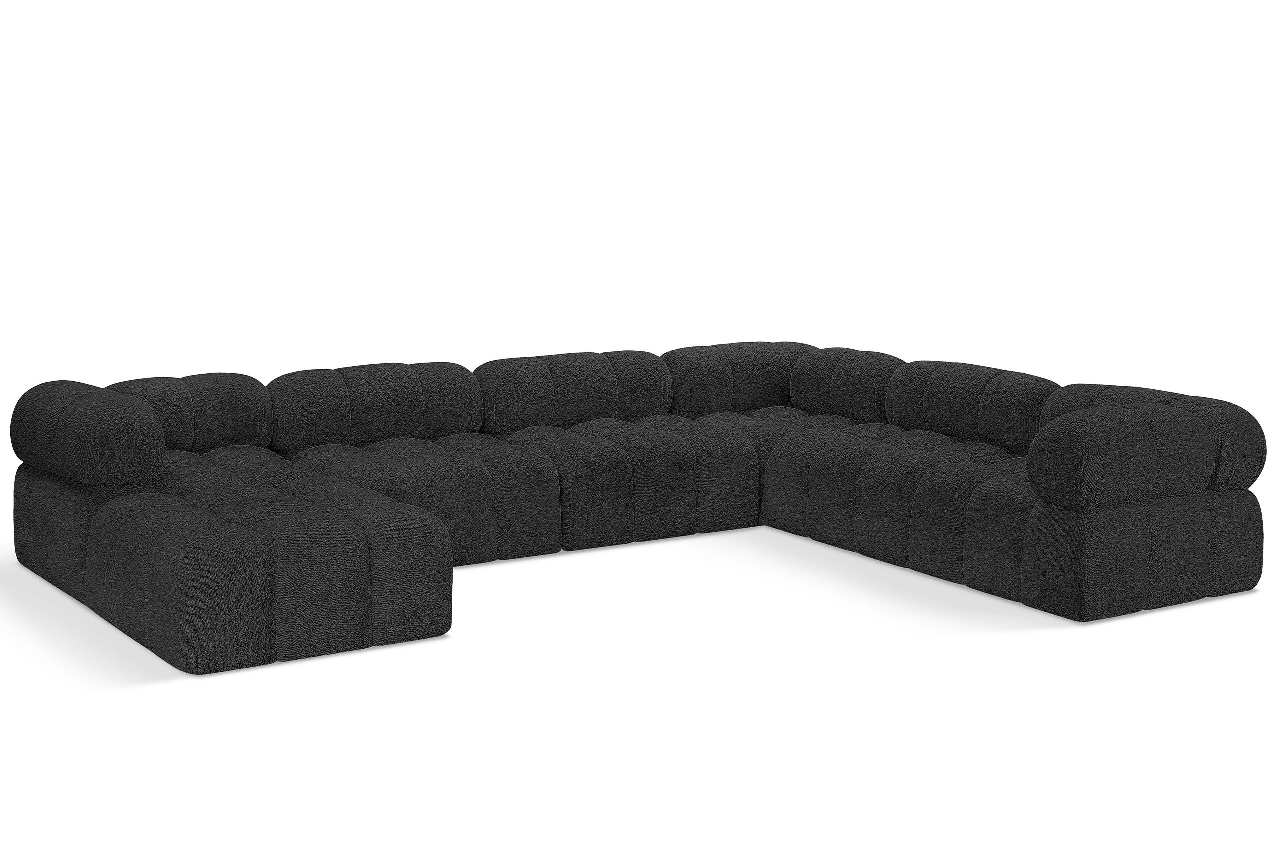

    
Black Boucle Modular Sectional Sofa AMES 611Black-Sec7E Meridian Modern

