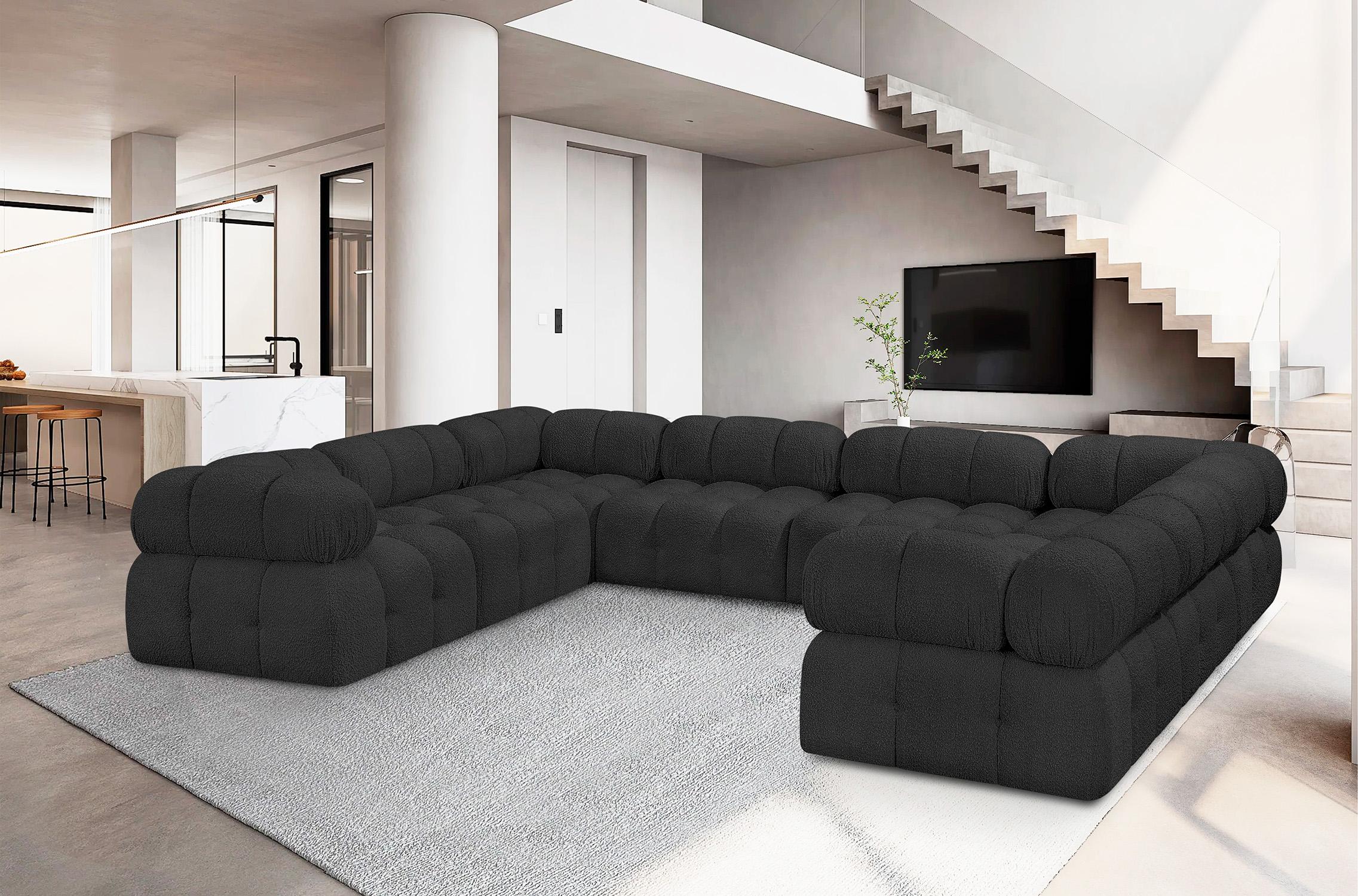 

    
Black Boucle Modular Sectional Sofa AMES 611Black-Sec8A Meridian Modern
