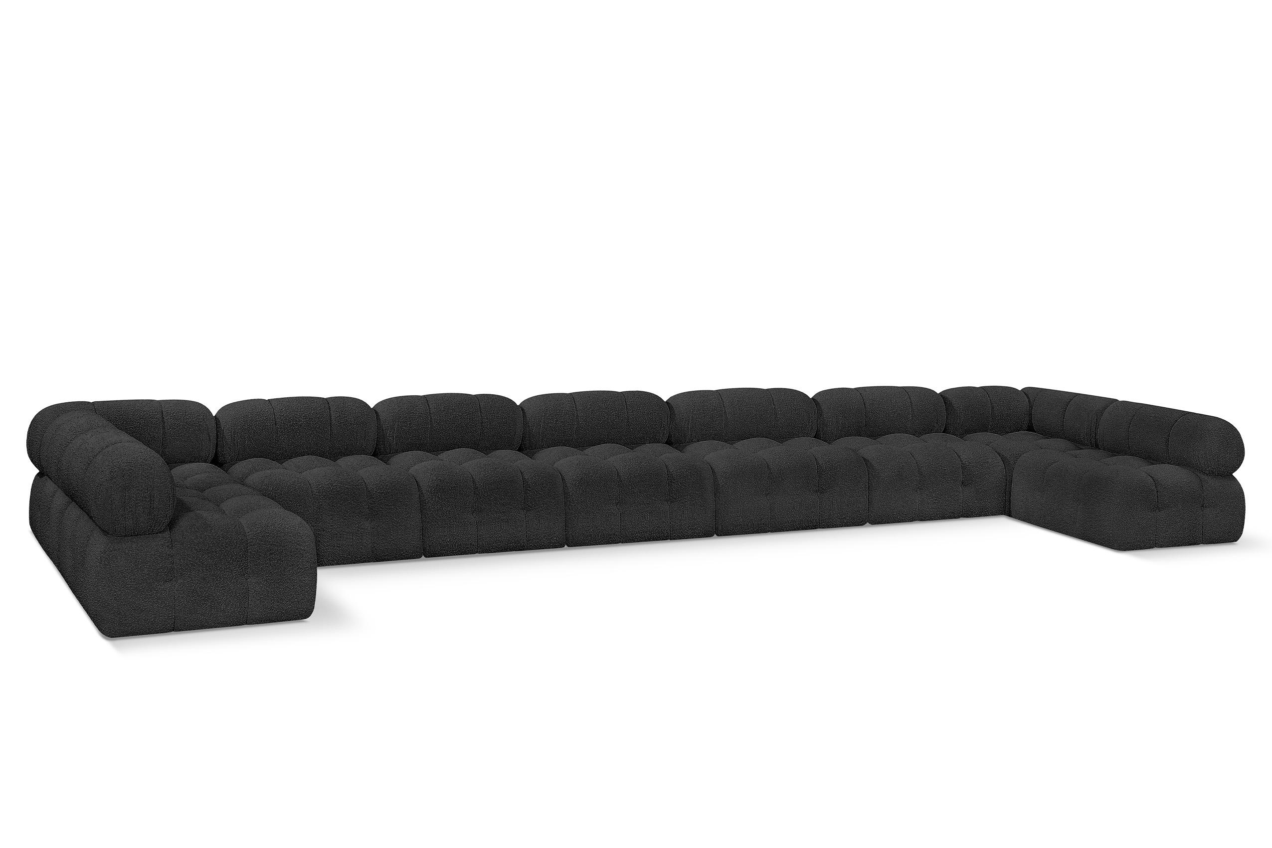 

    
Black Boucle Modular Sectional Sofa AMES 611Black-Sec9A Meridian Modern
