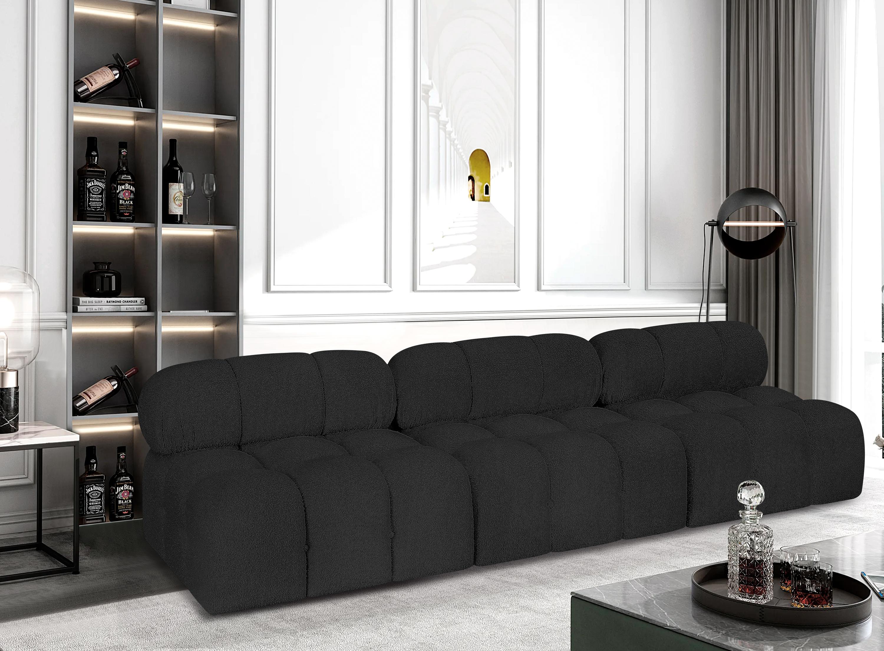 

    
Black Boucle Modular Sofa AMES 611Black-S102B Meridian Modern Contemporary
