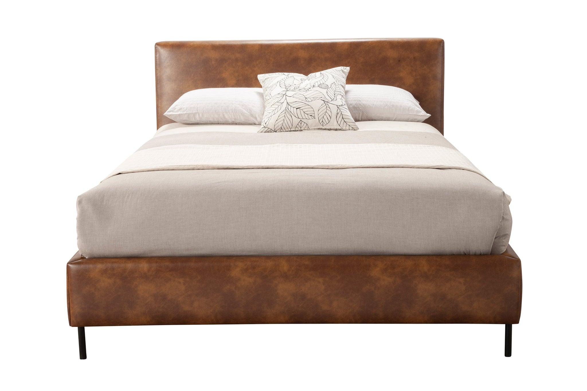 

        
Alpine Furniture SOPHIA/FLYNN Platform Bedroom Set Brown/Black Faux Leather 840108500527
