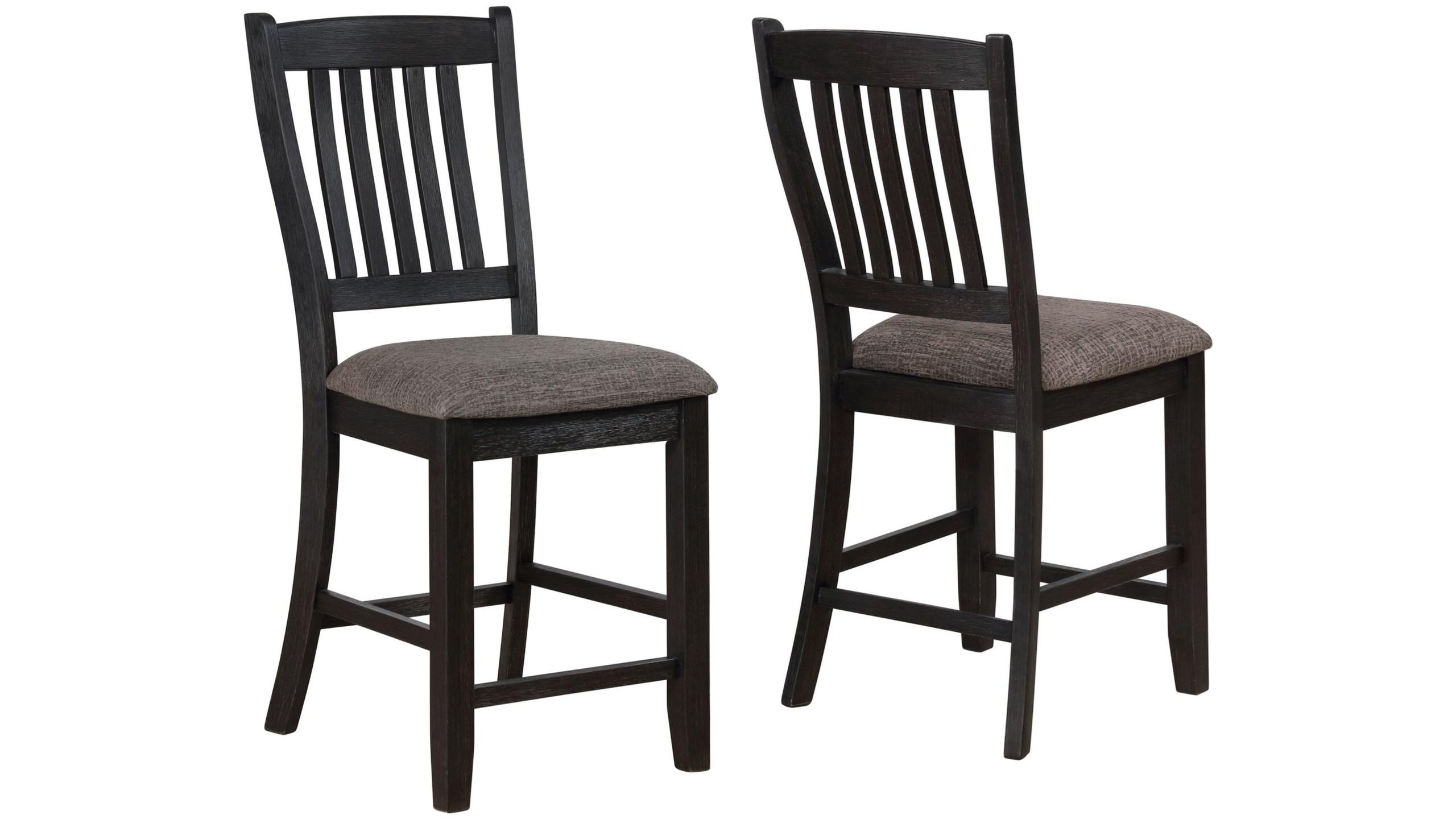 Traditional, Farmhouse Counter Chair Set Jorie 2742S-24-2pcs in Black Linen